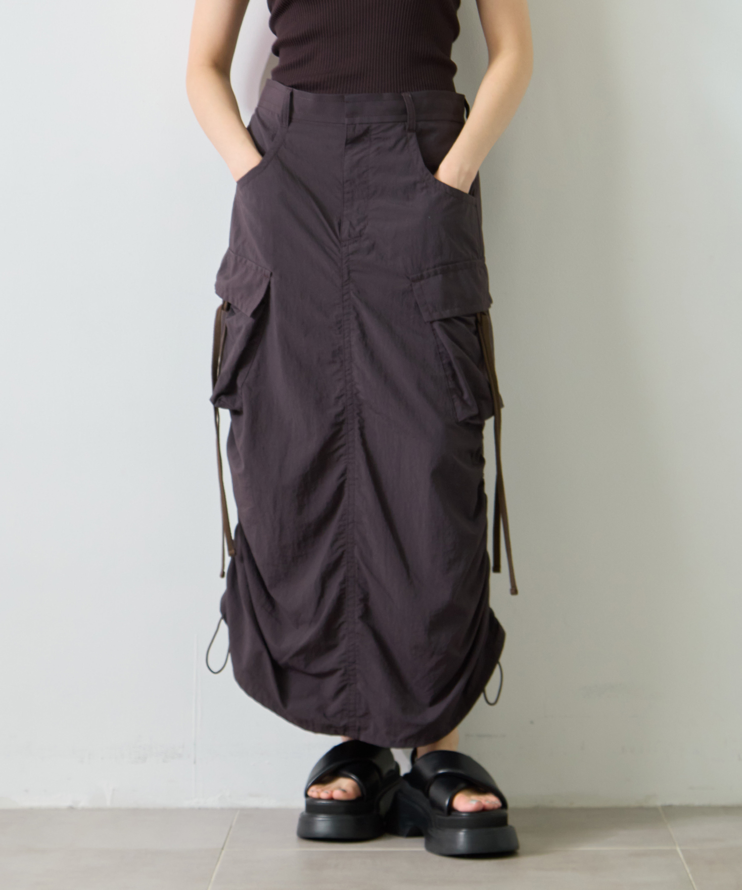 Drawstring Cargo Skirt
