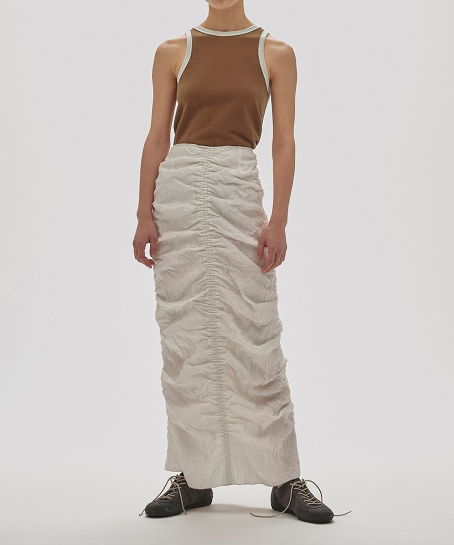 Chambray Gather Skirt