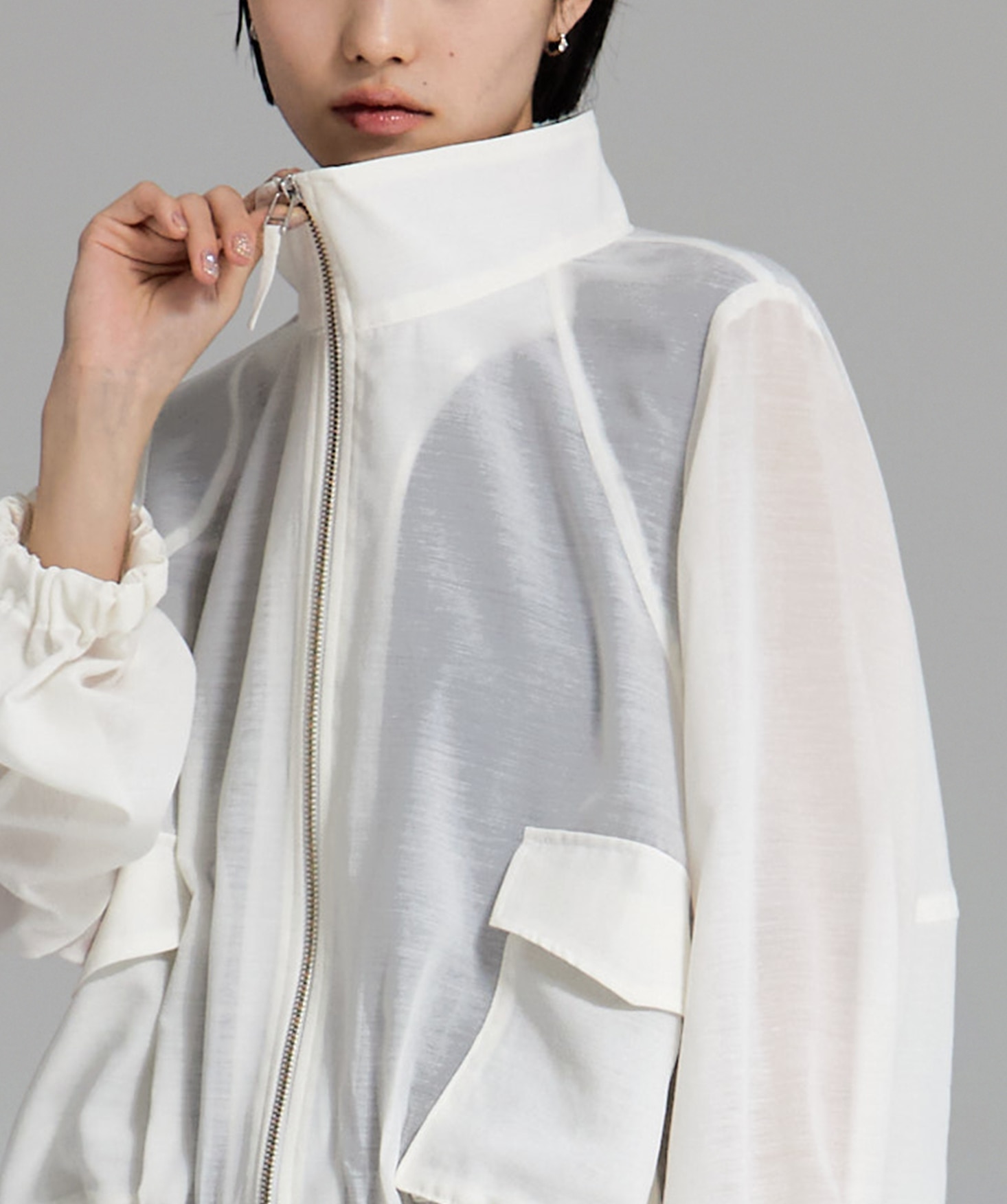 SHEER ZIP BLOUSON