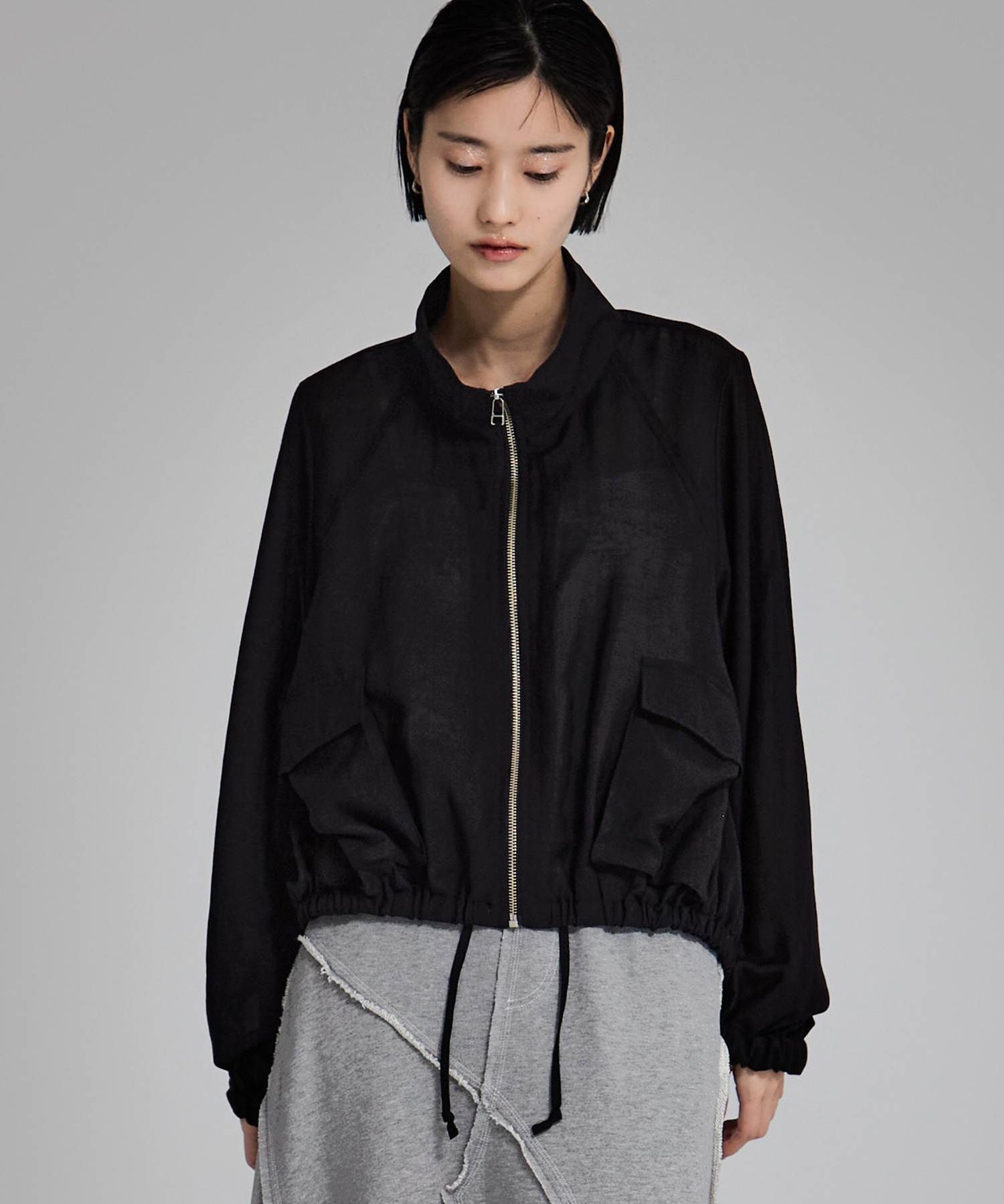 SHEER ZIP BLOUSON