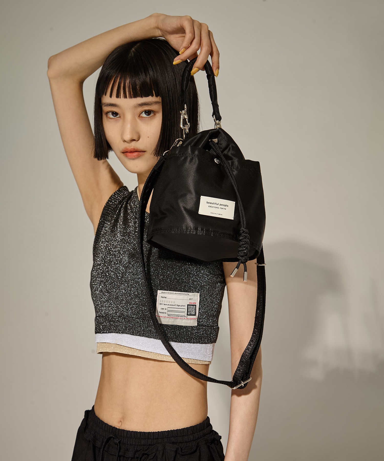 別注nylon drawstring mini bag
