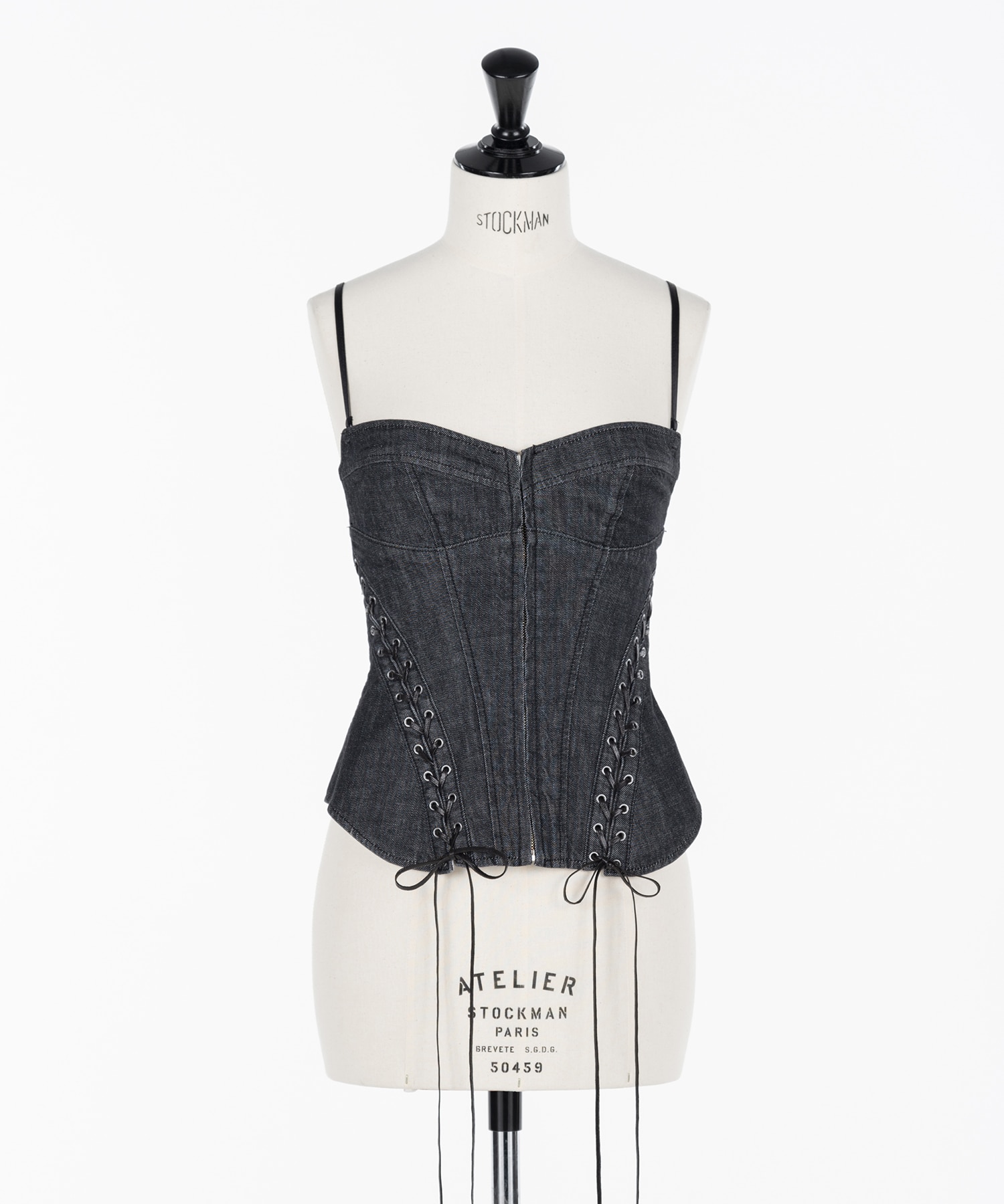 Lace up denim bustier