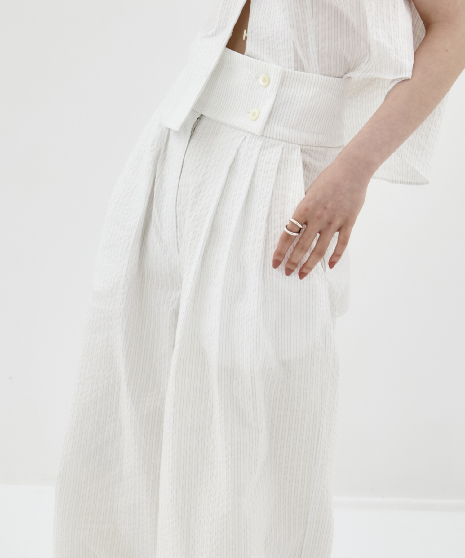 Seersucker Flare Pants