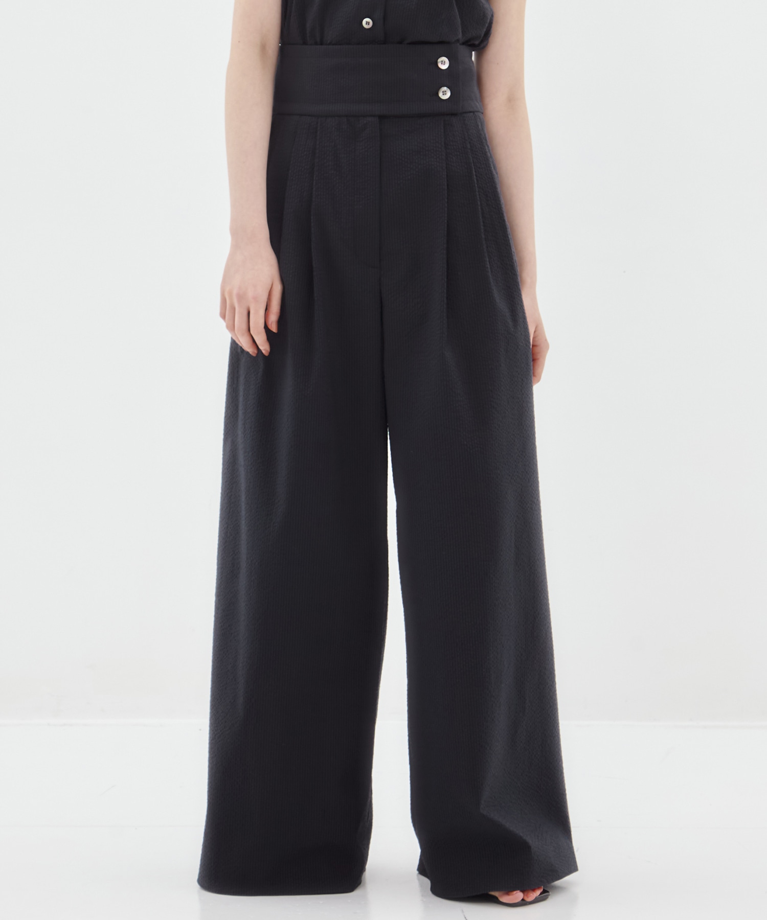 Seersucker Flare Pants