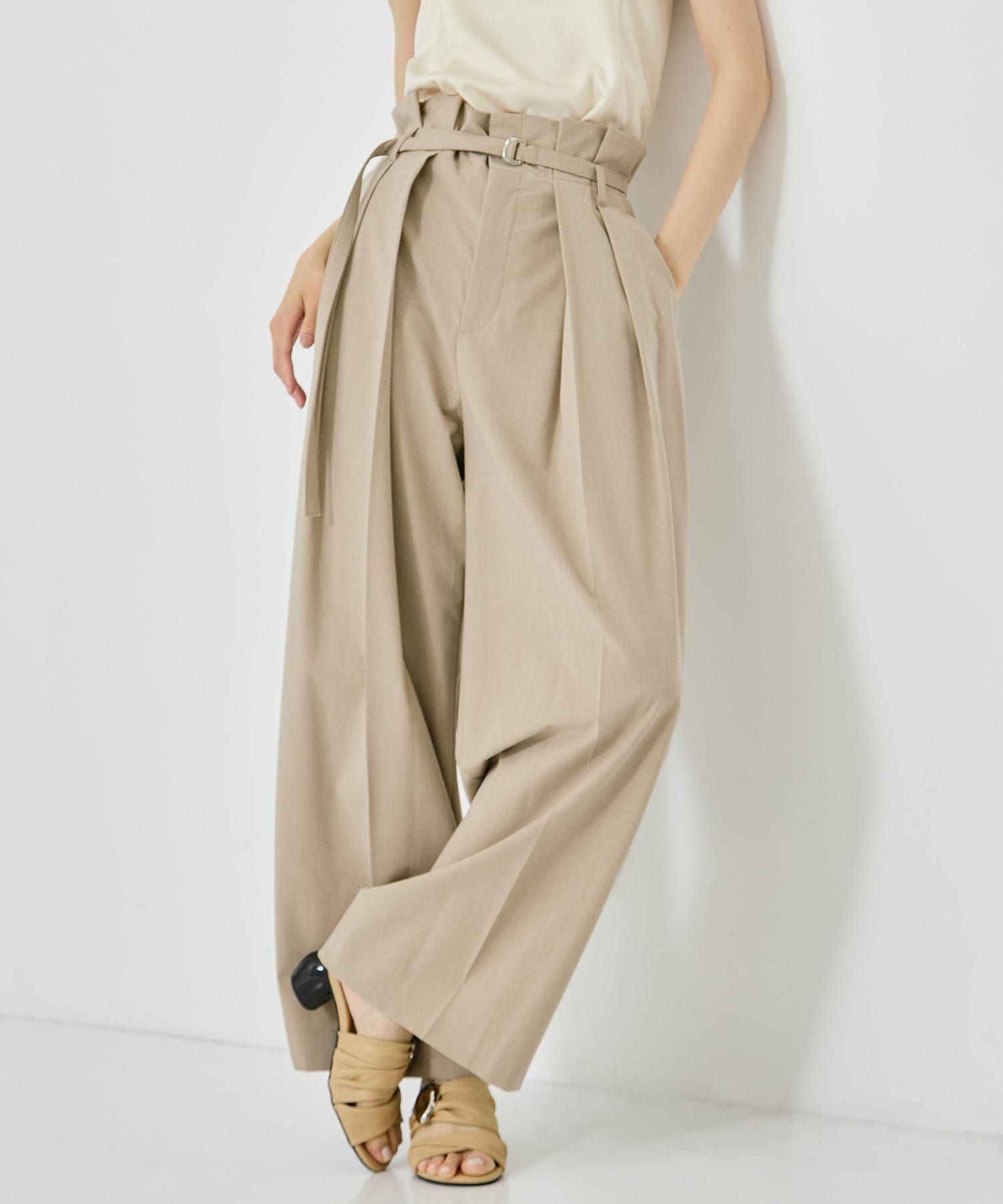 Belted High Waist Trousers