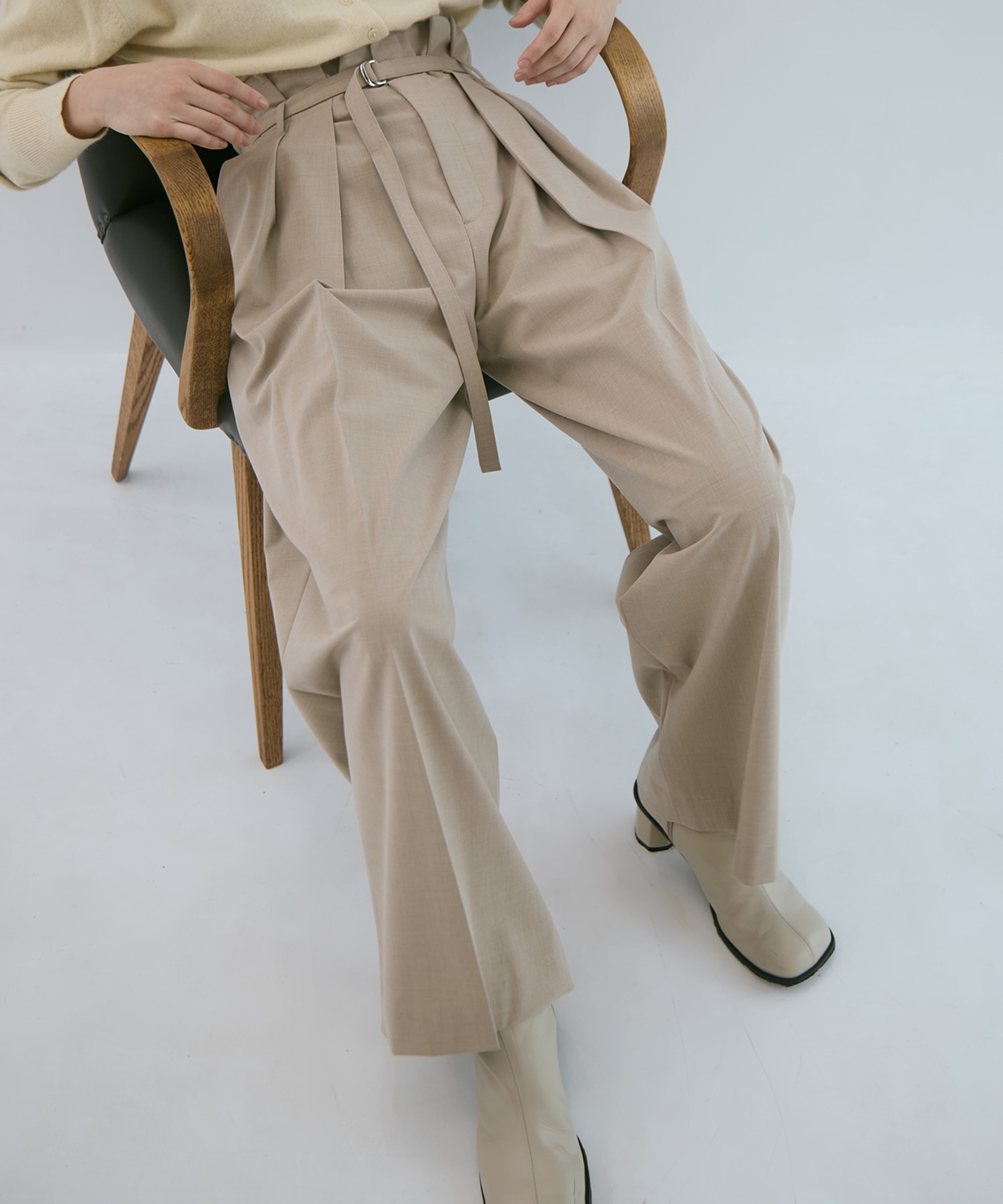 Belted High Waist Trousers