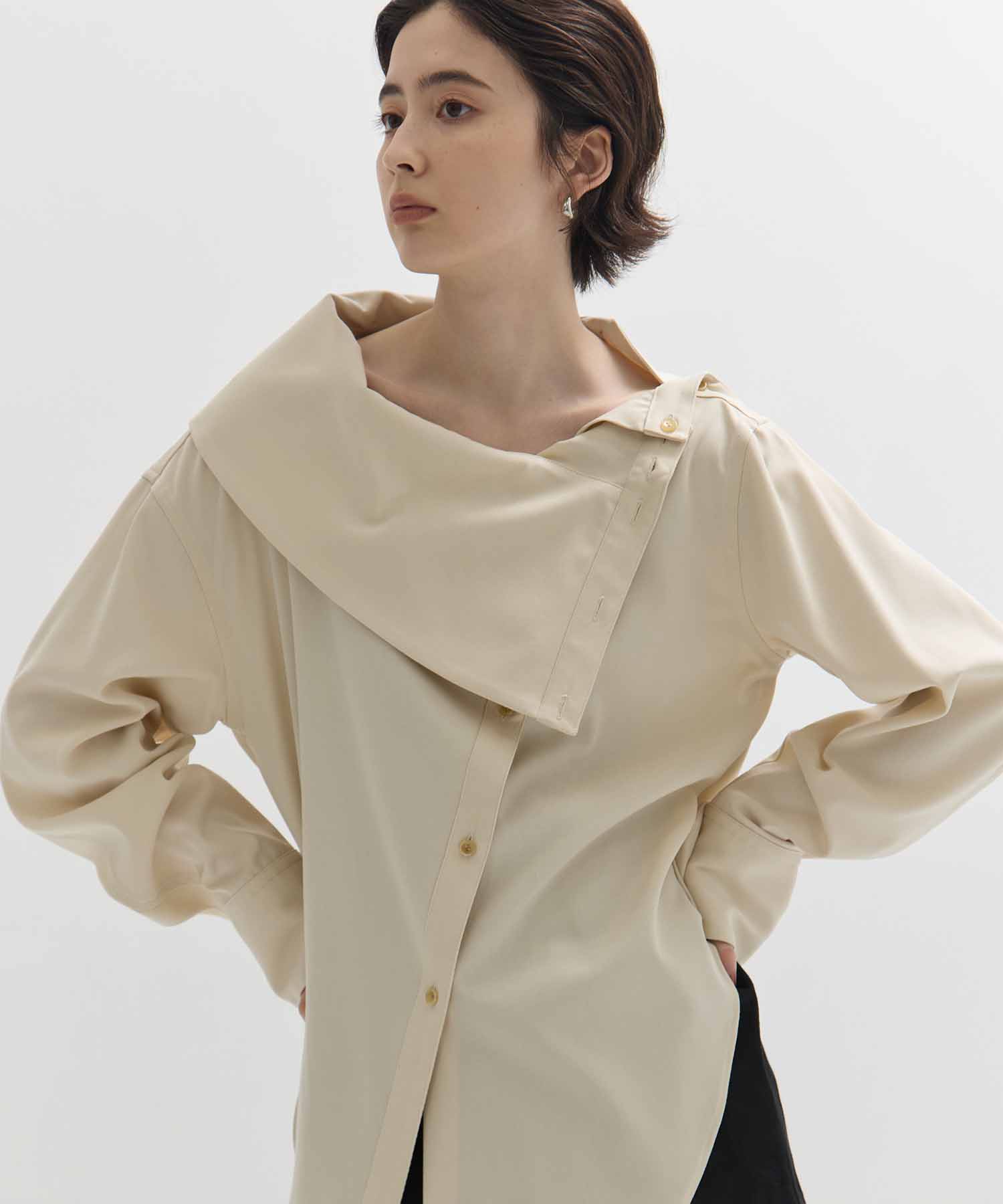 Viscose Wool Big Collar Shirt
