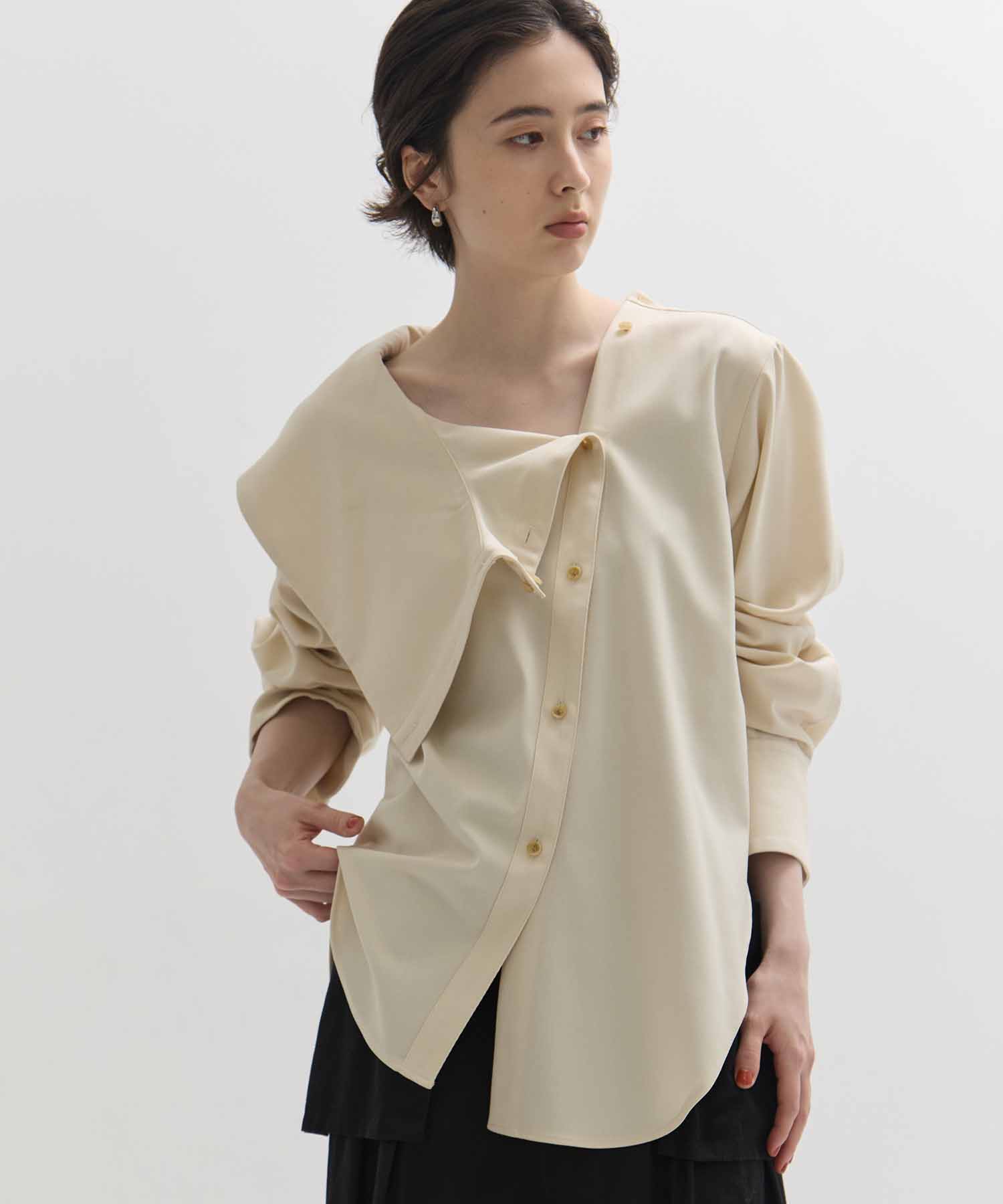 Viscose Wool Big Collar Shirt