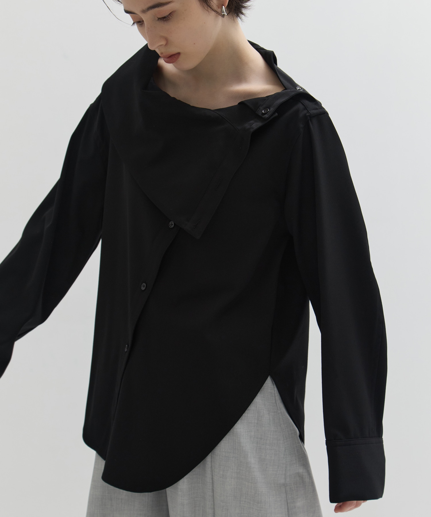 Viscose Wool Big Collar Shirt