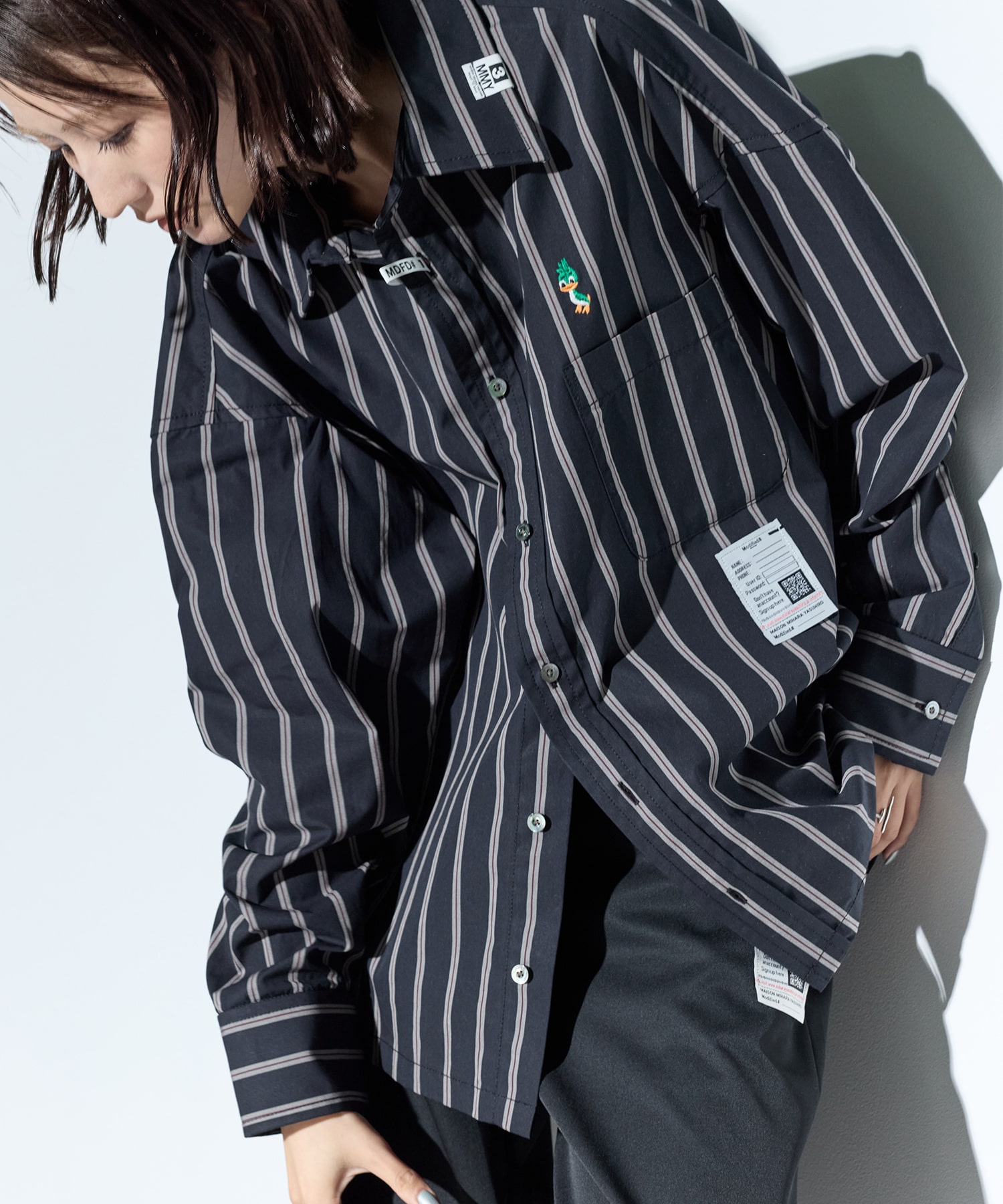 DUCK EMBROIDERY STRIPE SHIRTS