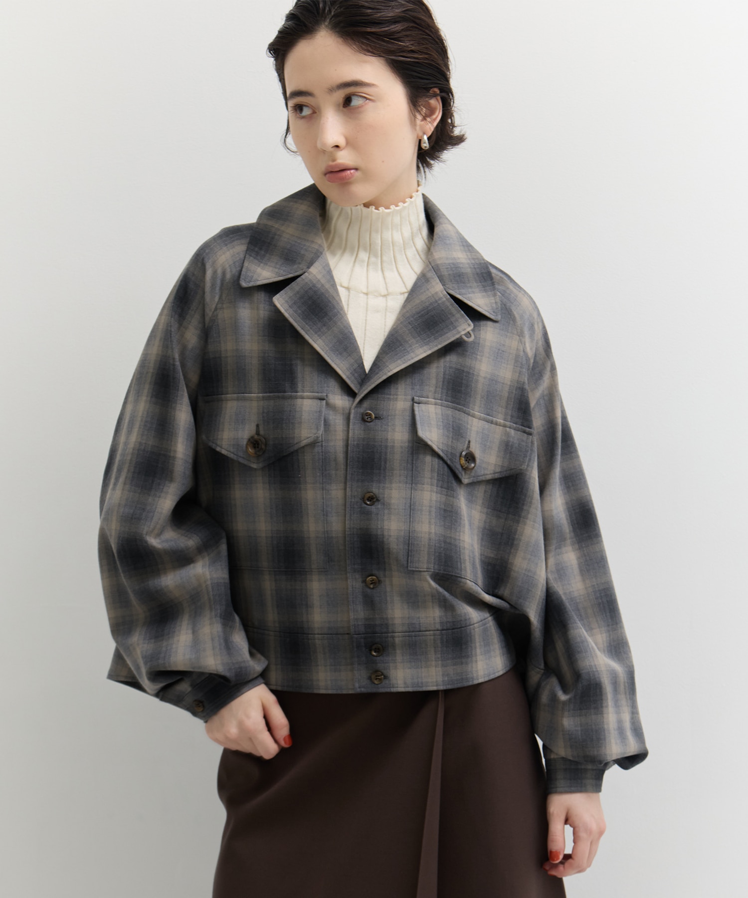 RERACS A-LINE CPO BLOUSE　CHECK