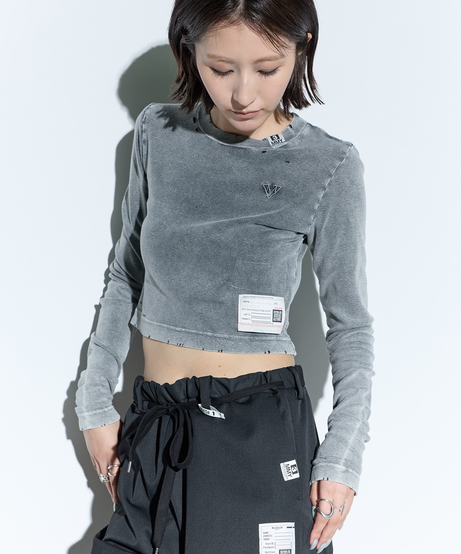 BLEACHED LONG SLEEVES TEE
