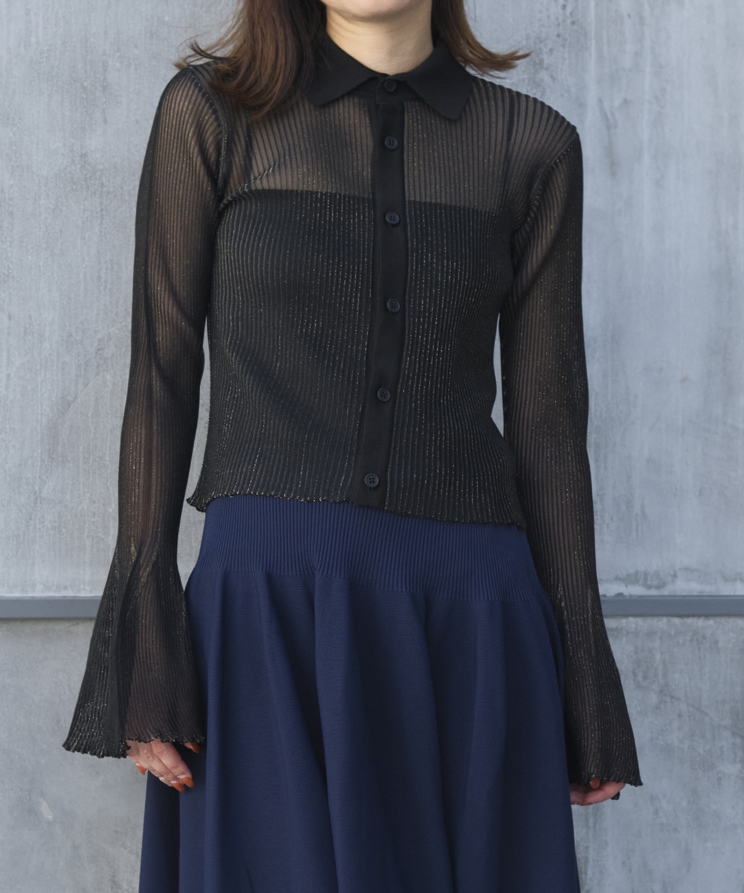 HYPHA LUCENT GLITTER SHIRT CARDIGAN