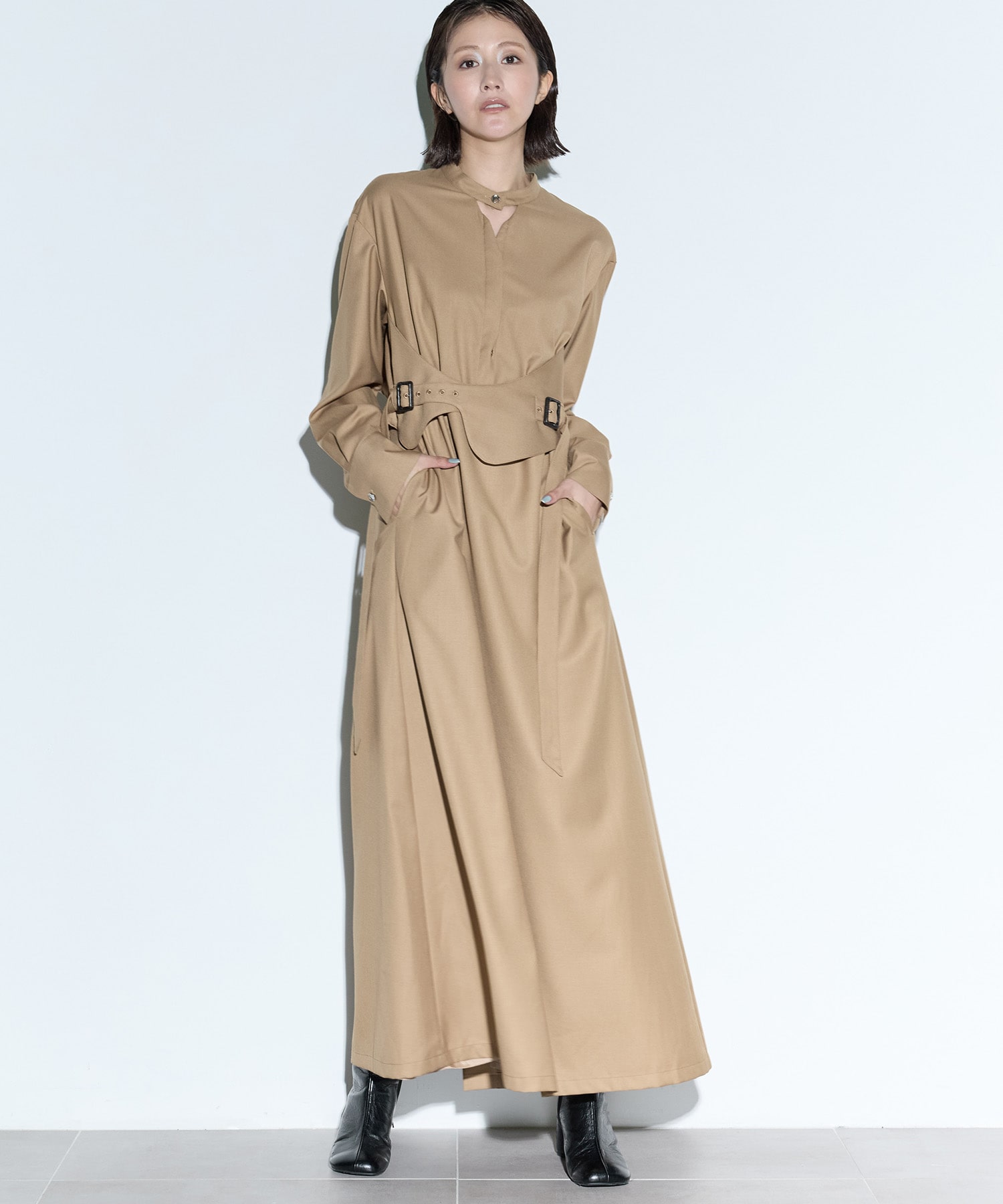 Cape belt dress