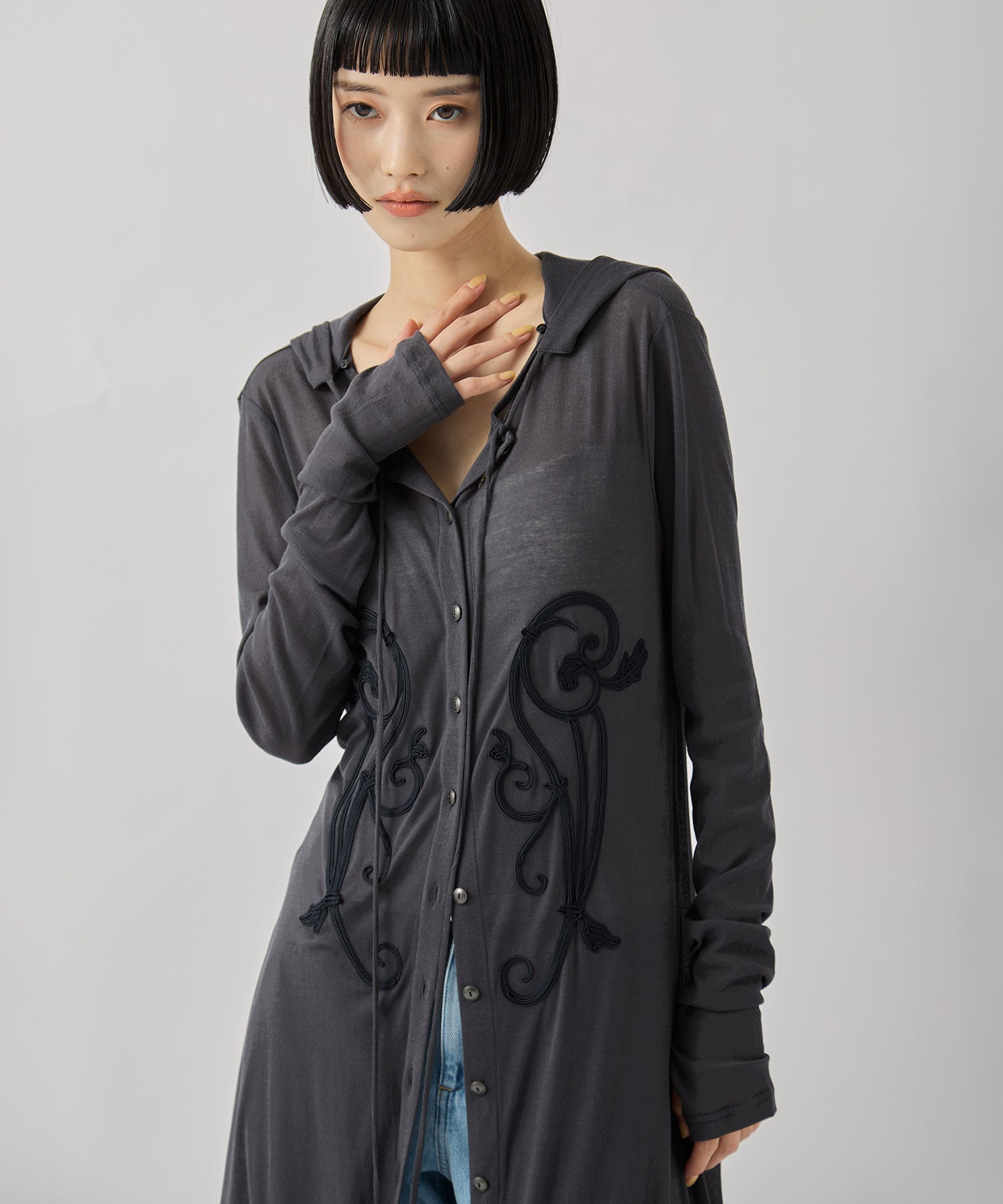 別注 iron embroidery cotton sheer onpiec