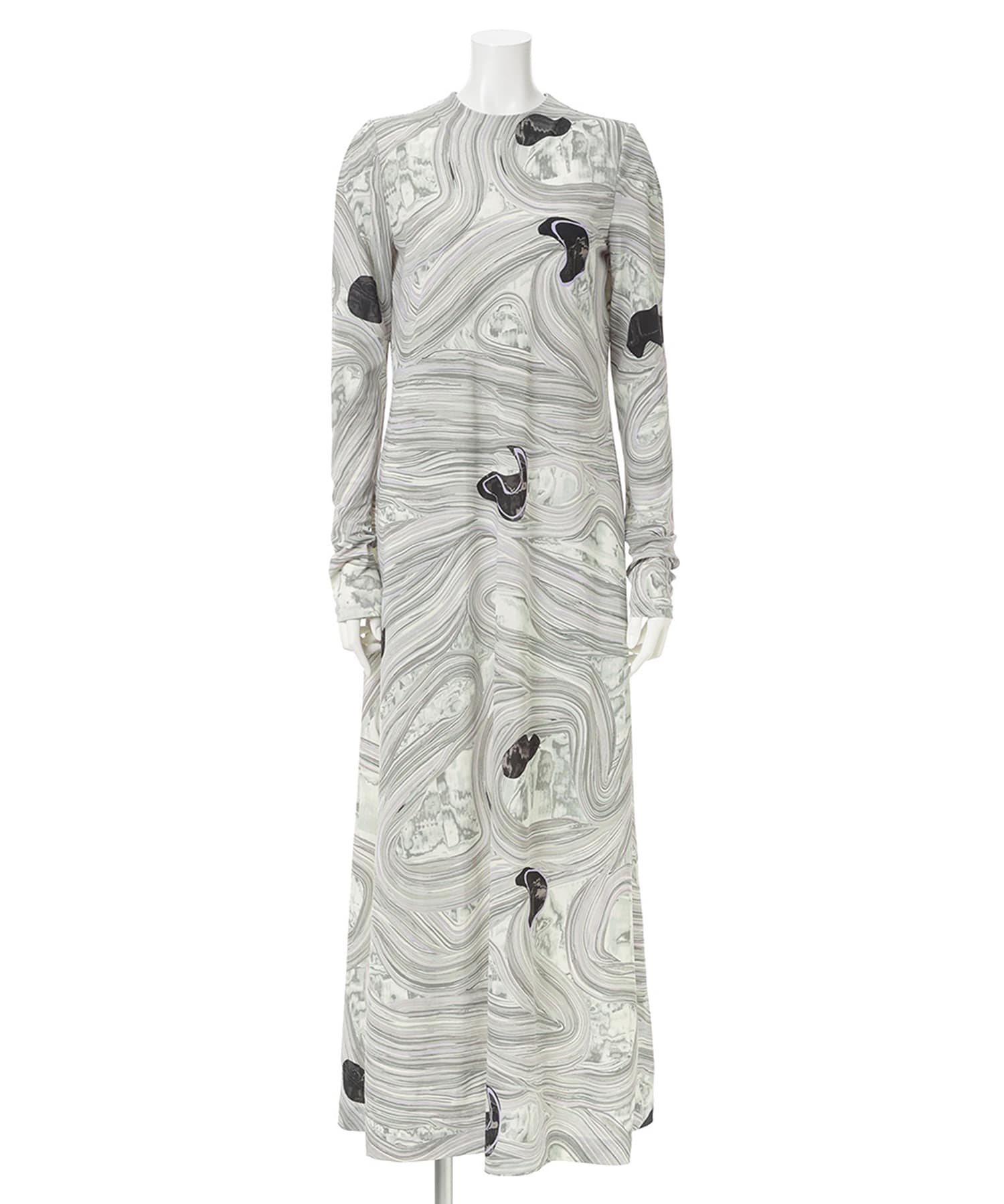 Marble Print Jersey Dress