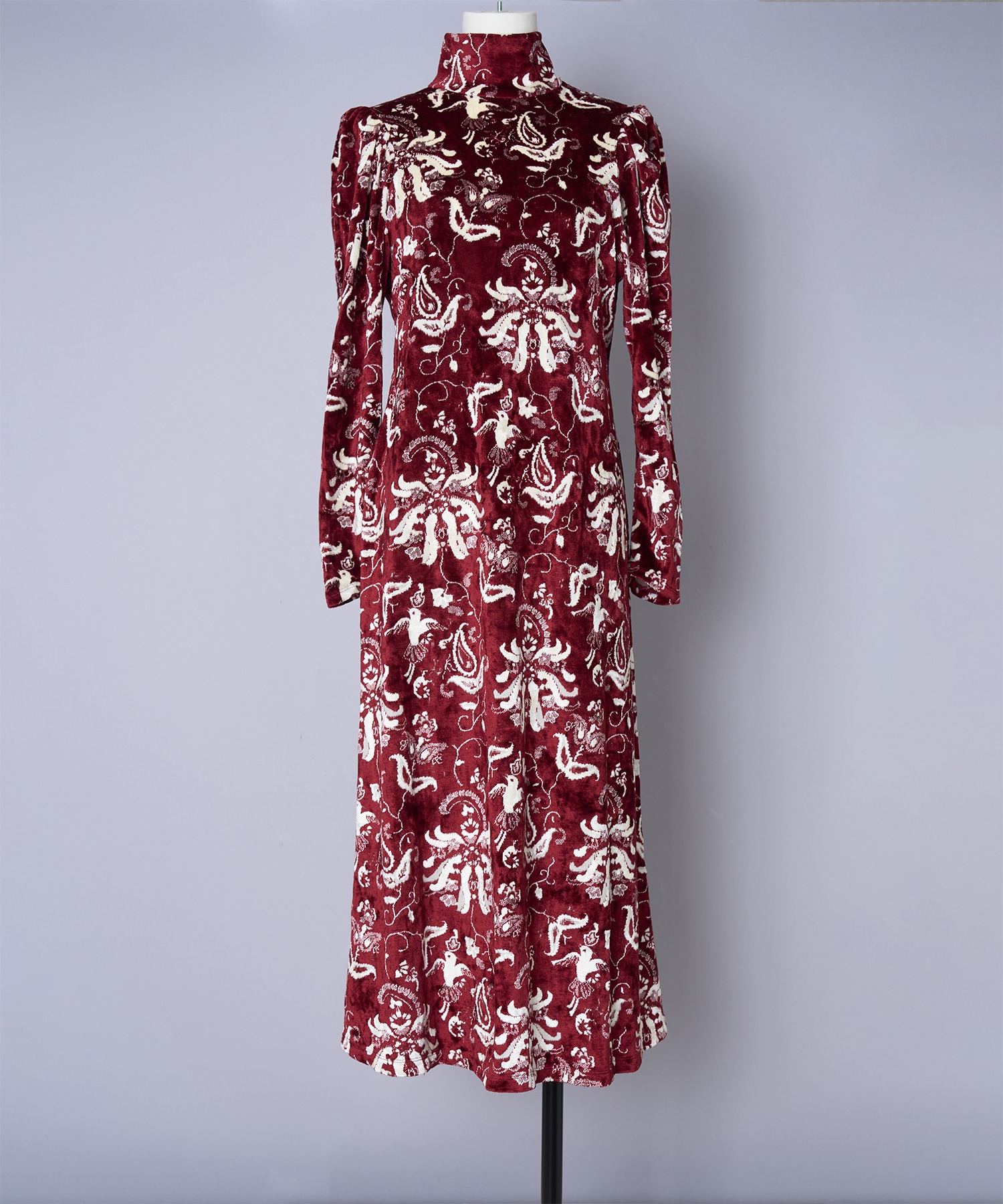 Velour Jersey High Neck Dress