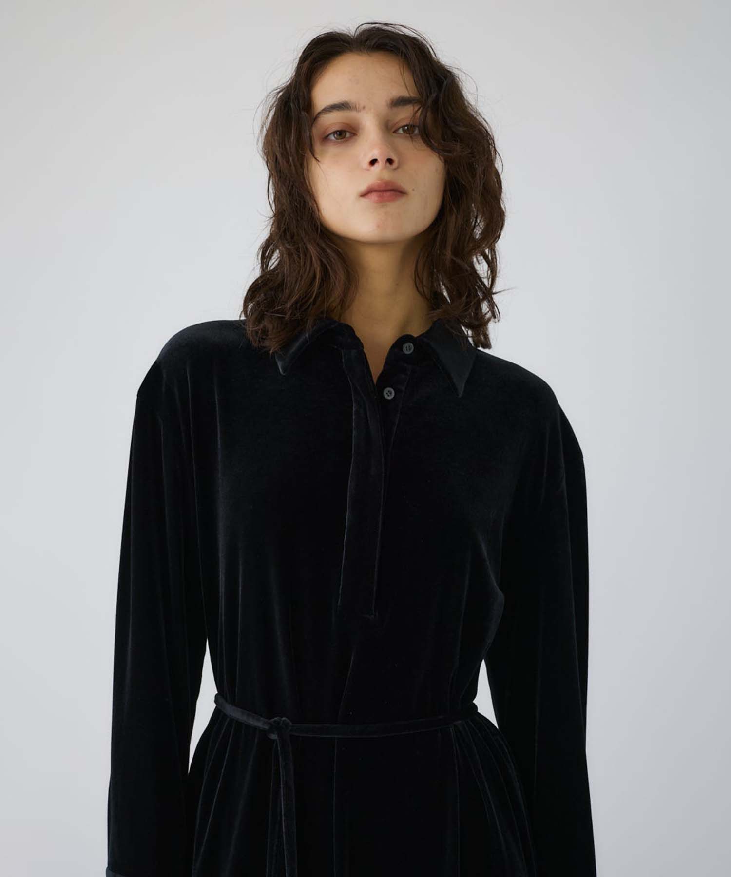 Velour shirt dress