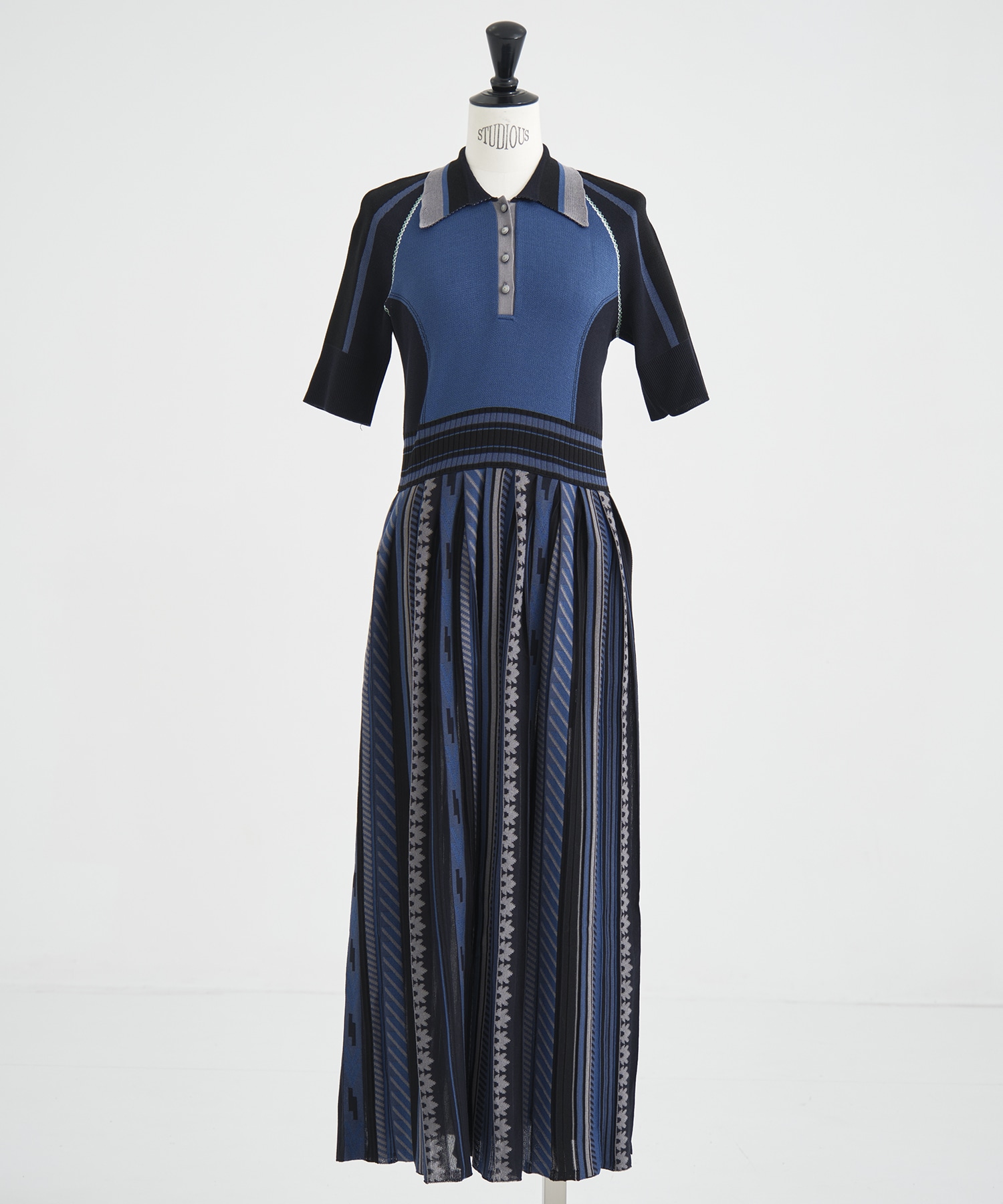 Geometric Pattern Knitted Dress