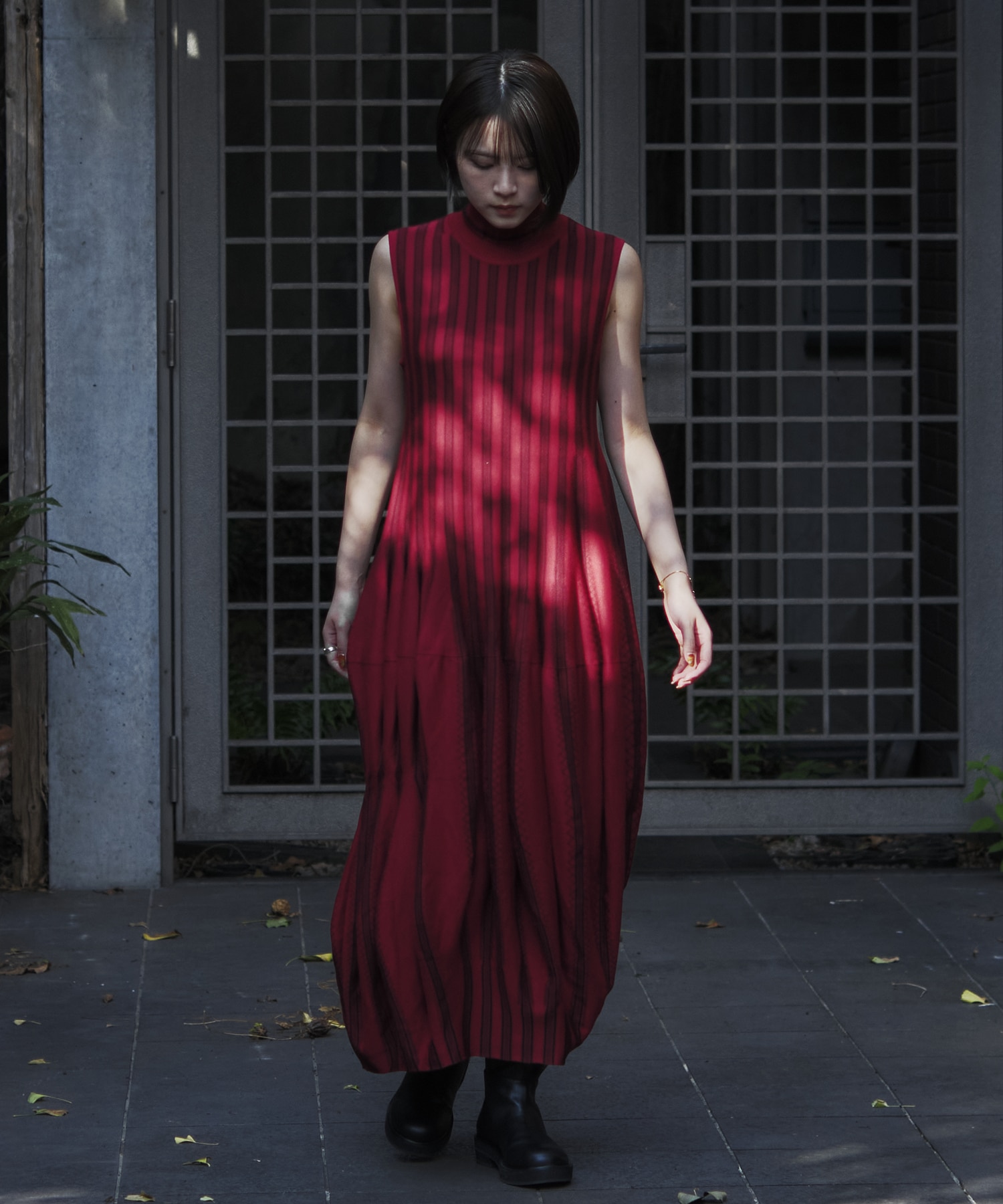 Asymmetric Knitted Volume Dress