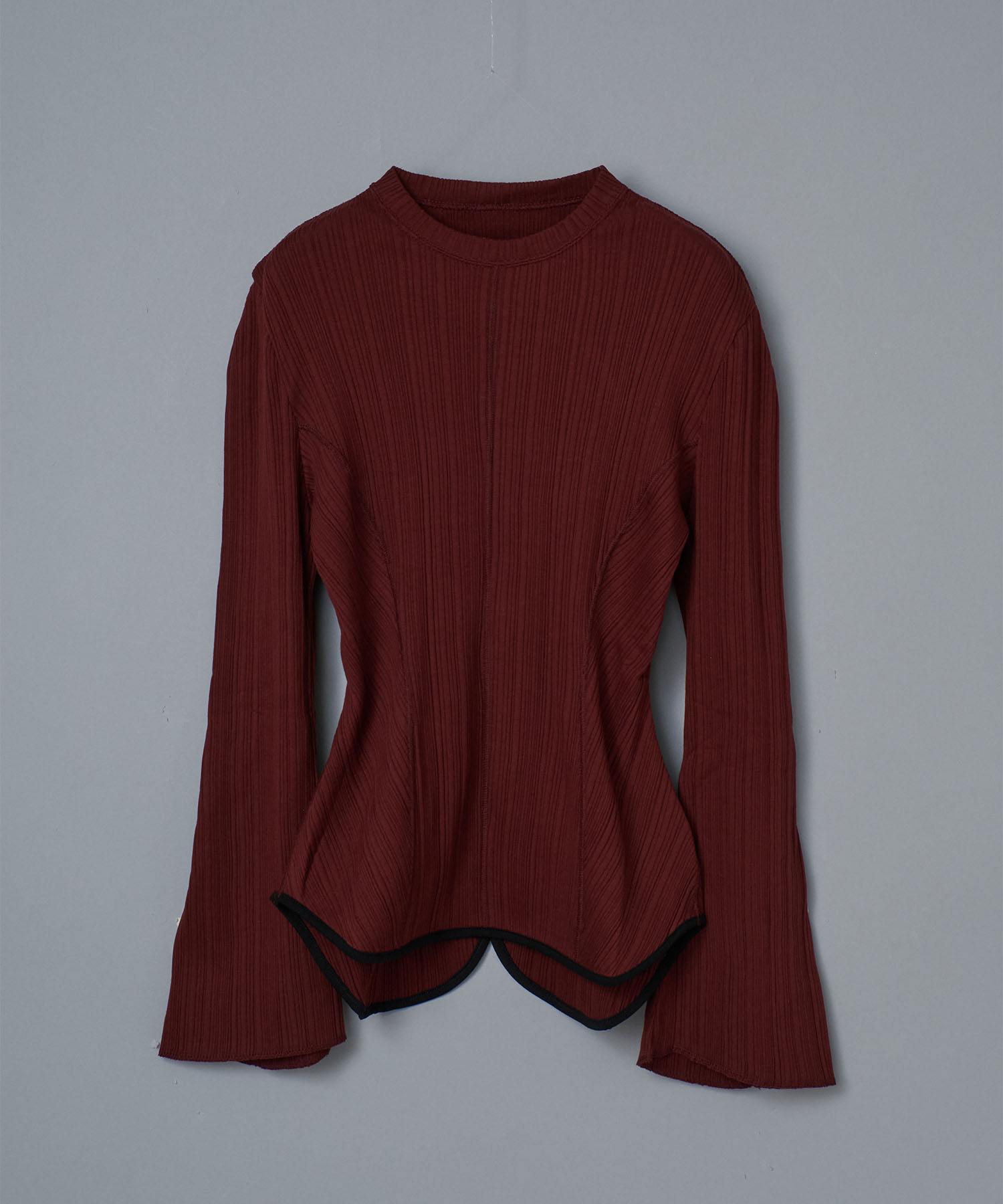 Random Ribbed Organic Cotton Long Sleeve Top
