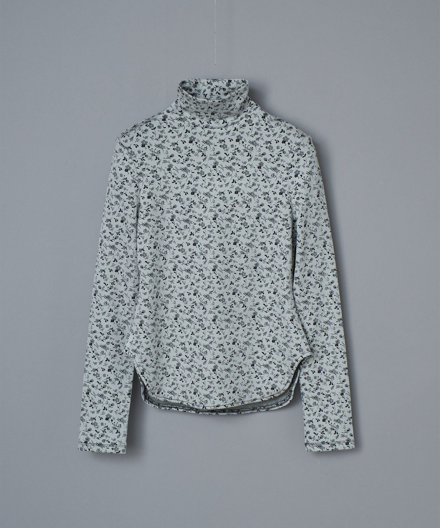 Floral Jacquard Fraise Stitch High Neck Top