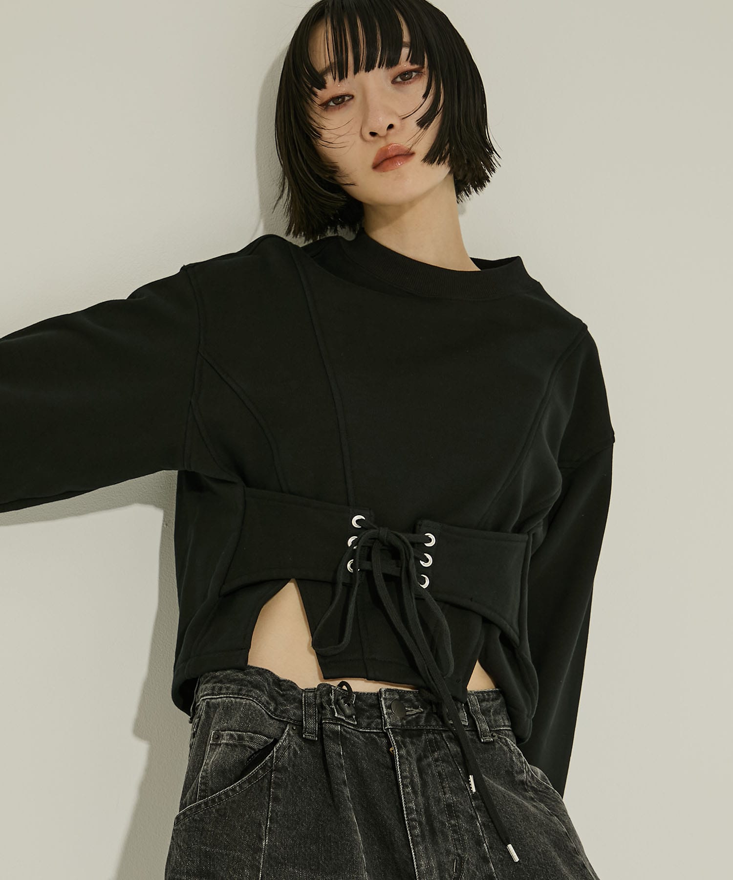 SWEAT CORSET PULLOVER