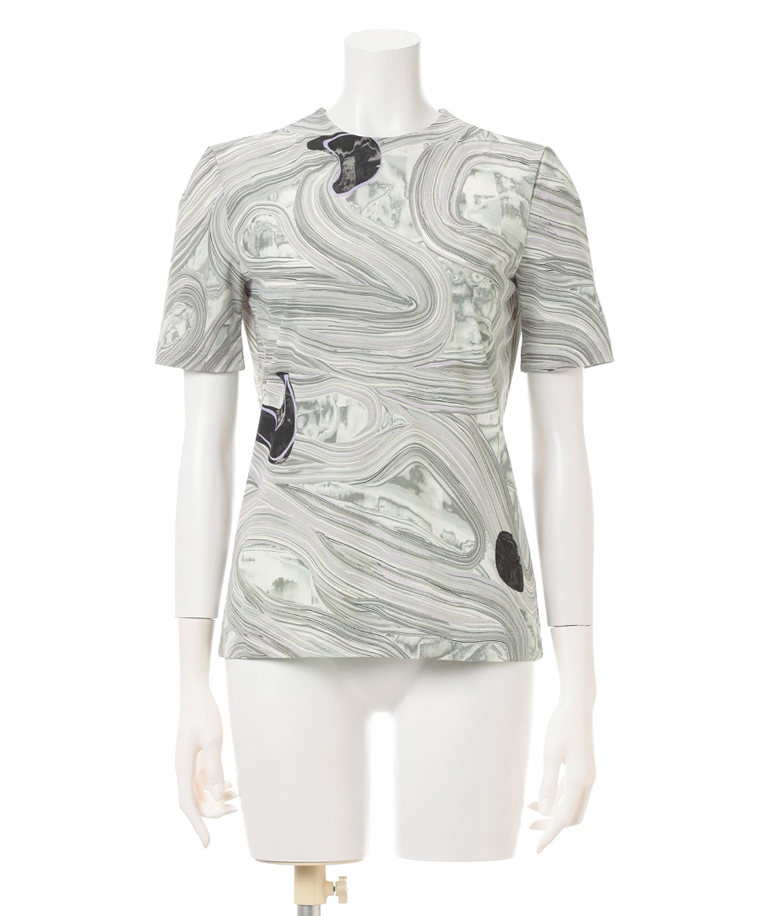 Marble Print Jersey Short Sleeve Top