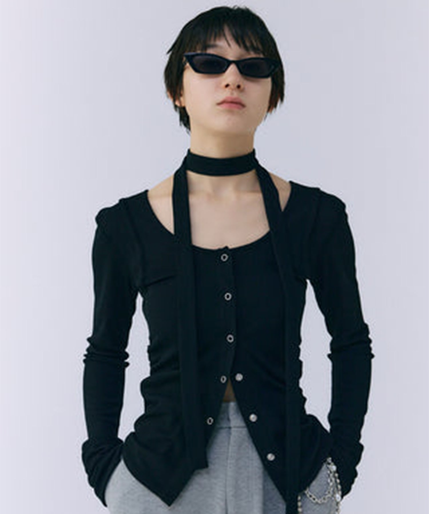 SCARF CHOKER TOPS