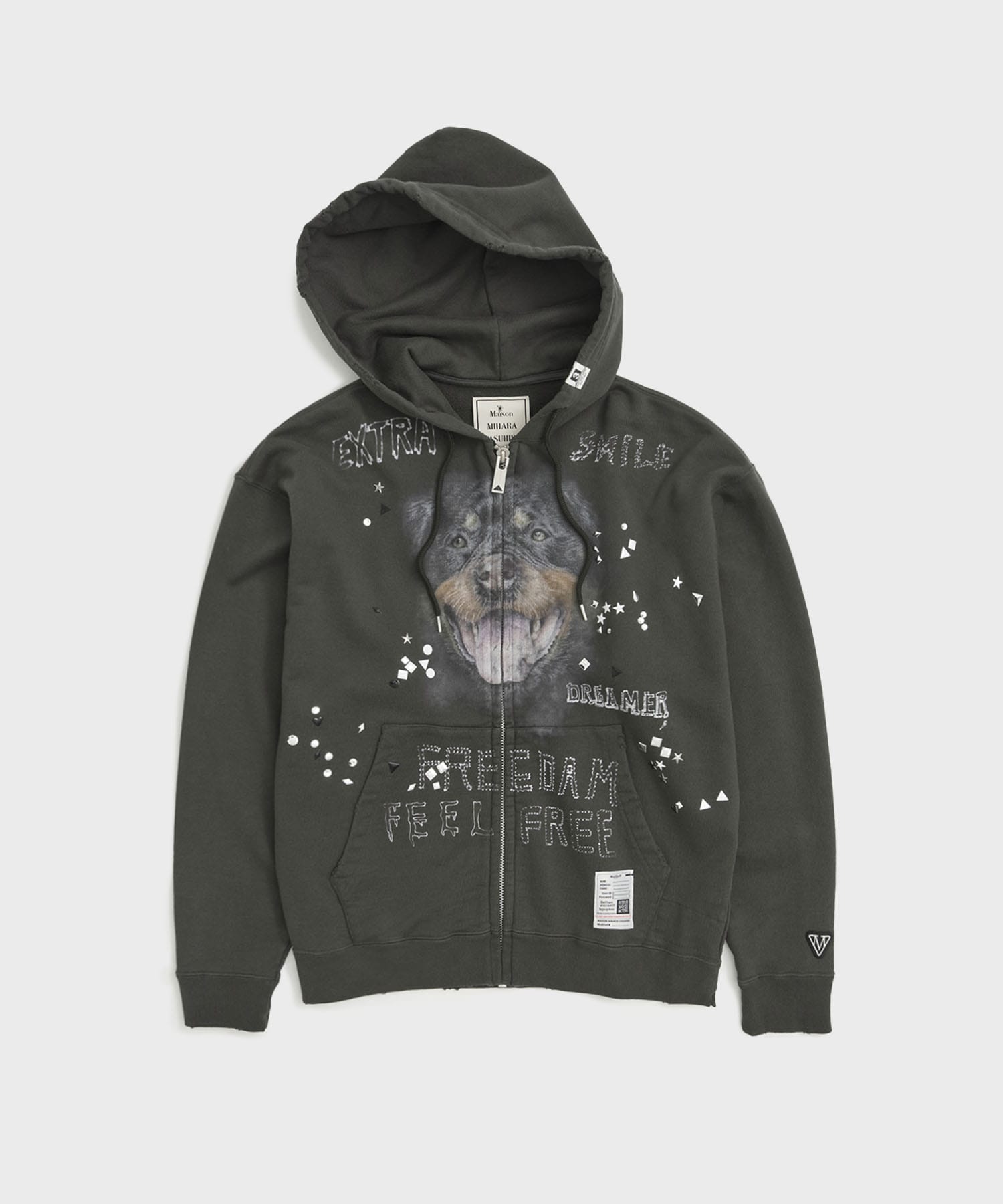 EMBELLISHED DISTRESSED PARKA