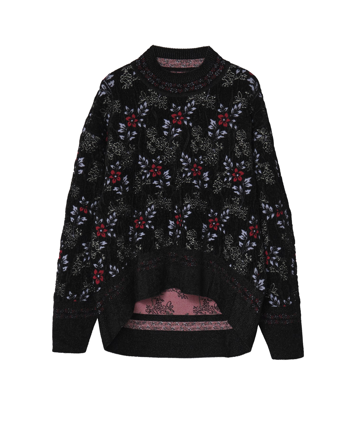 Floral Motif Chenille Knited Top