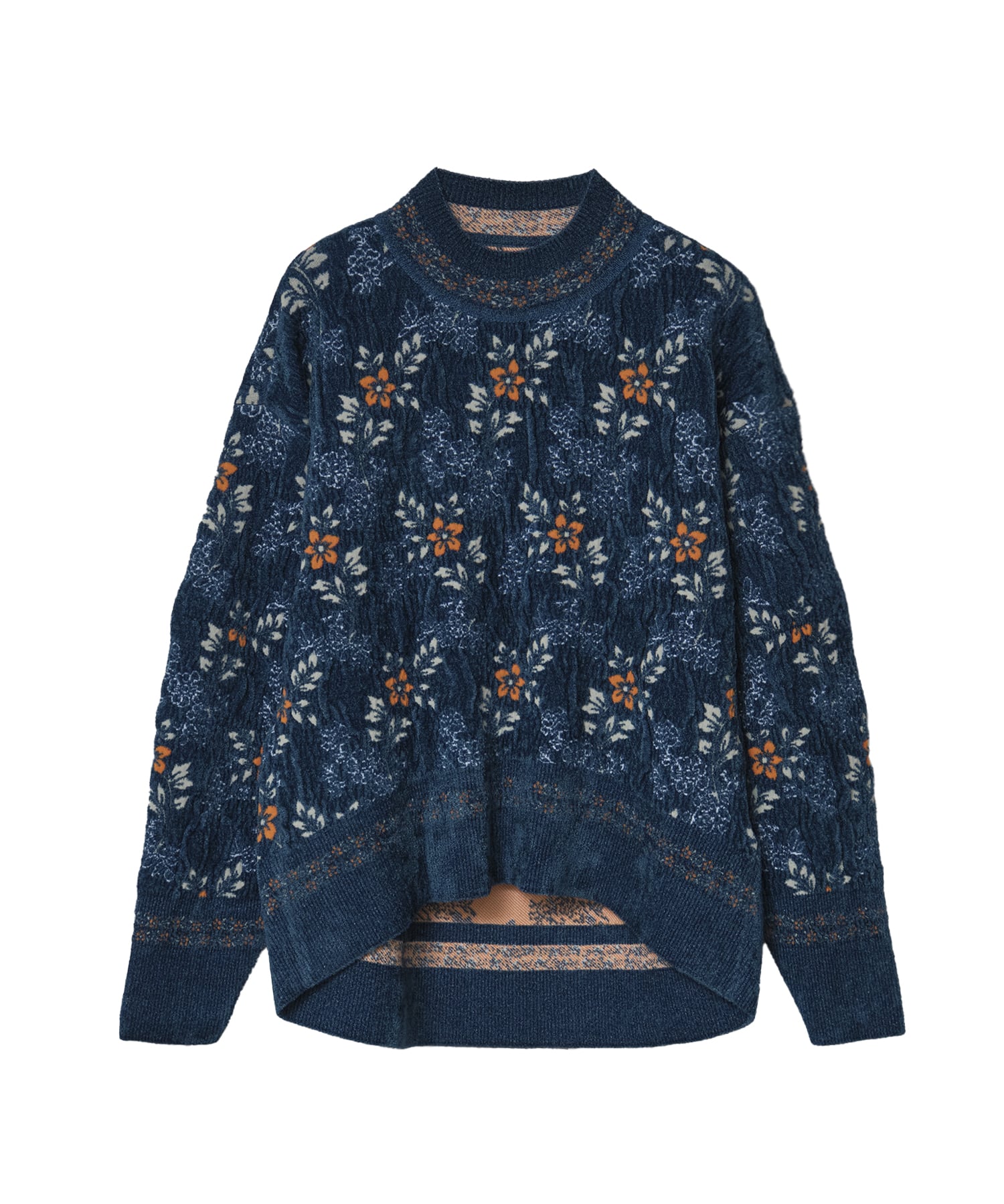 Floral Motif Chenille Knited Top