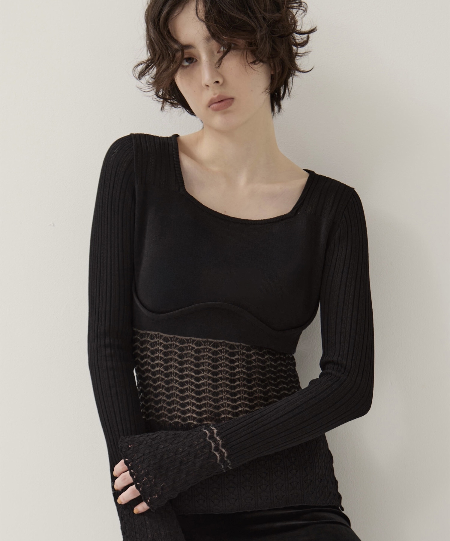別注Square Neck Ripple Knit