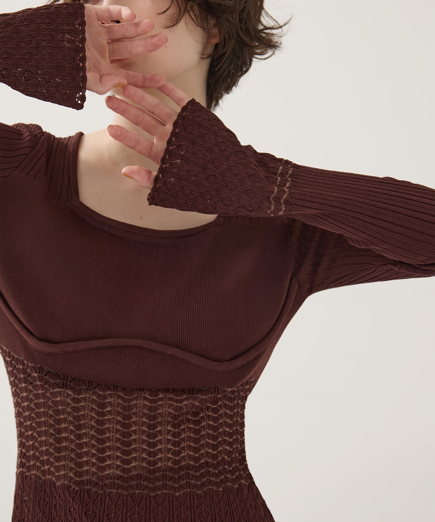 別注Square Neck Ripple Knit