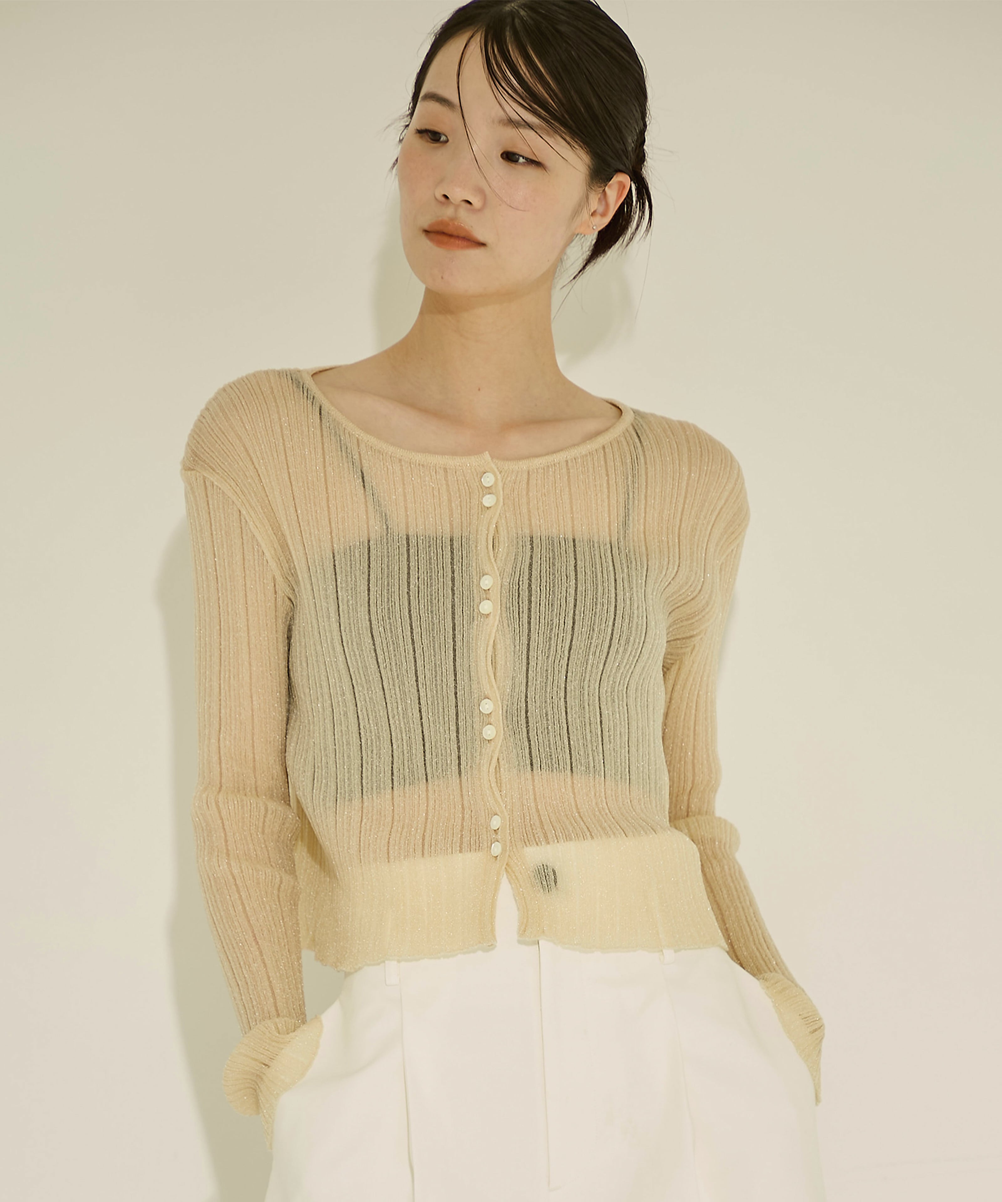 SHEER RANDOM LIB KNIT