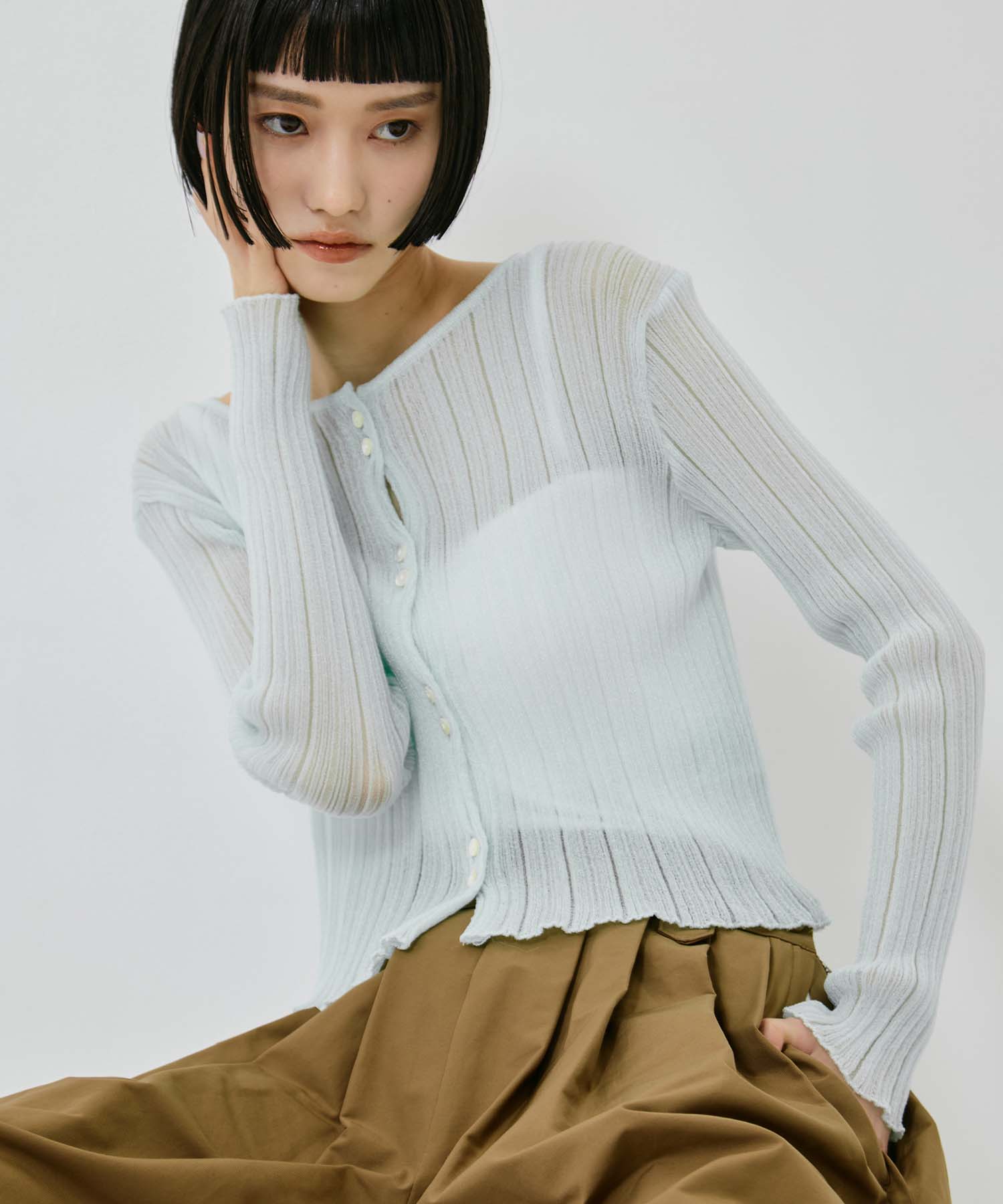 SHEER RANDOM LIB KNIT