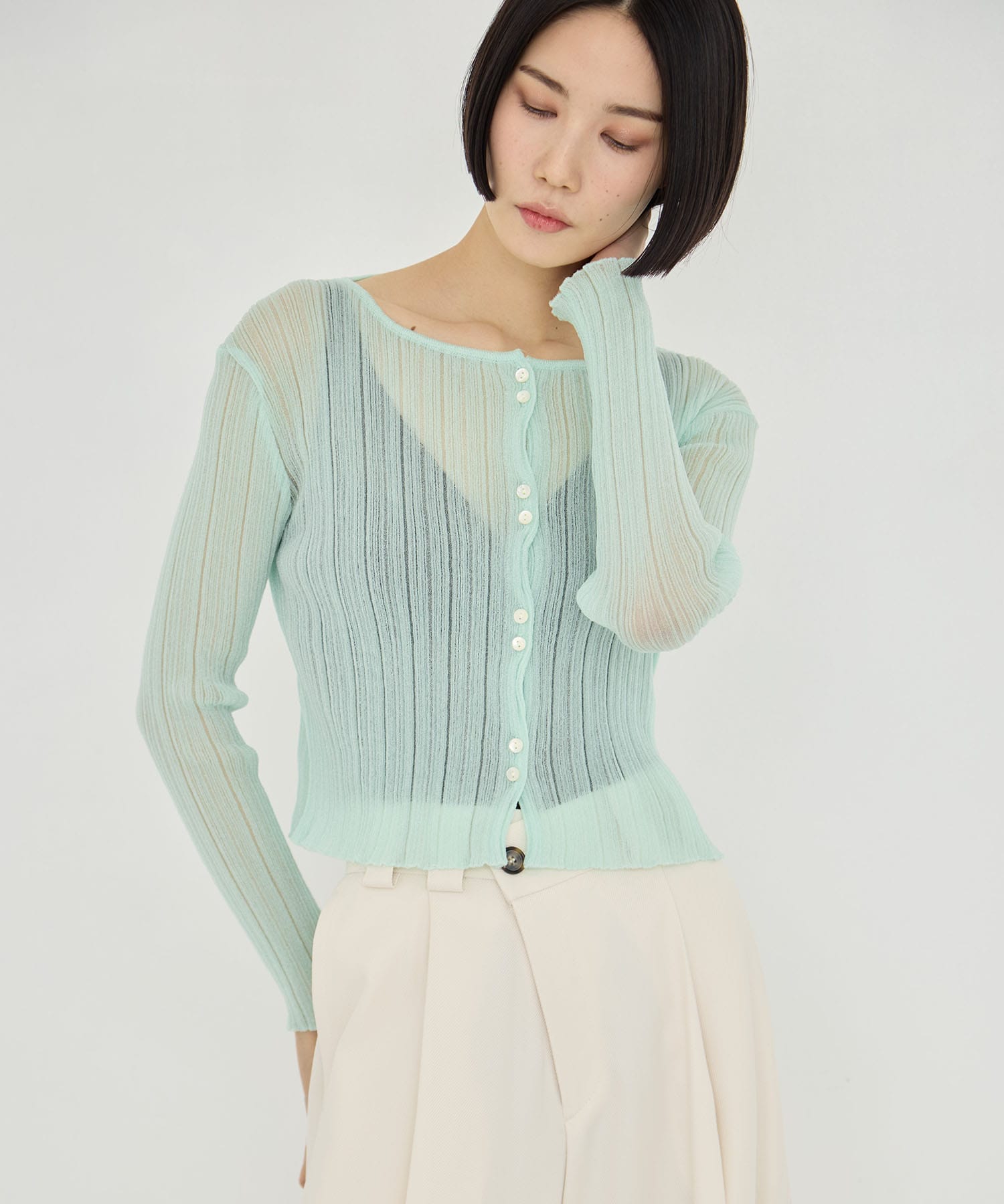 SHEER RANDOM LIB KNIT