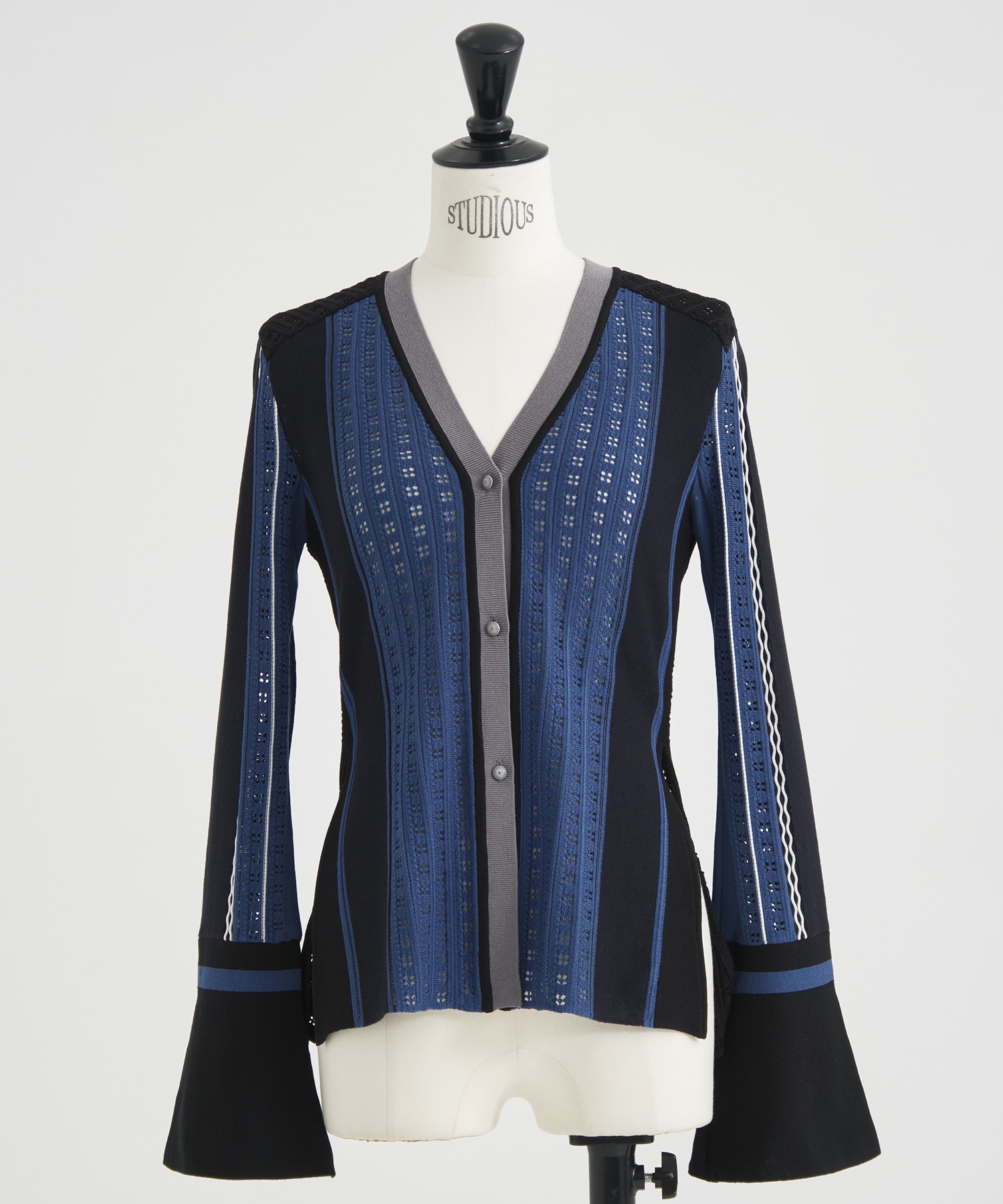 Geometric Pattern Knitted Cardigan
