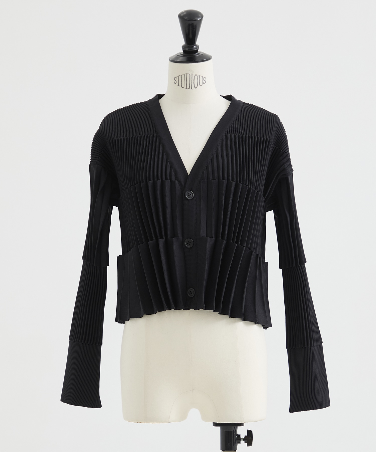 ACCORDION CROPPED CARDIGAN