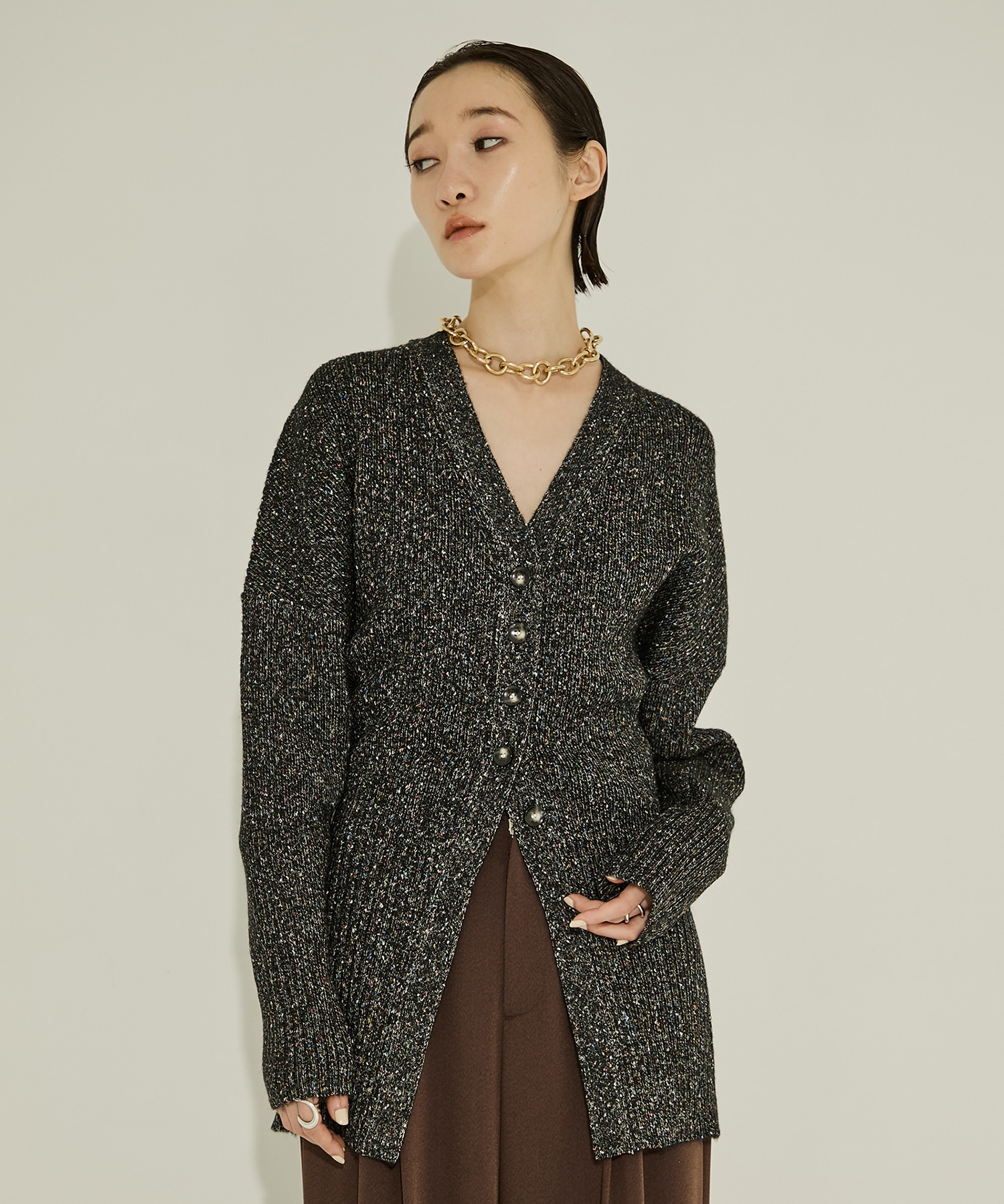 Greer melange knit cardigan