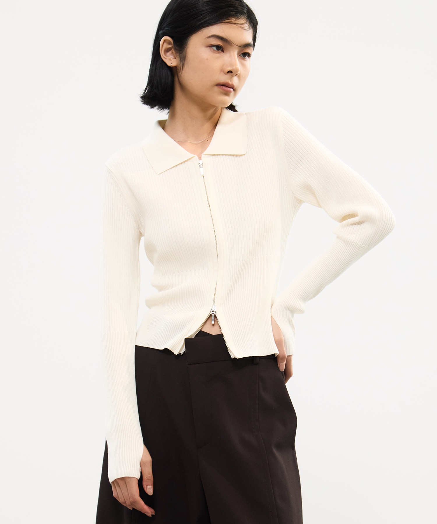 ZIP UP POLO KNIT