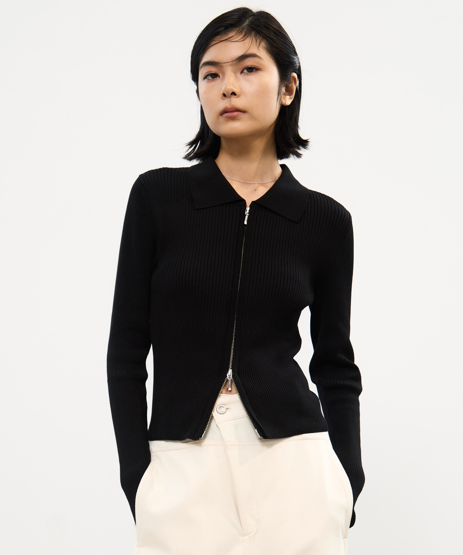 ZIP UP POLO KNIT