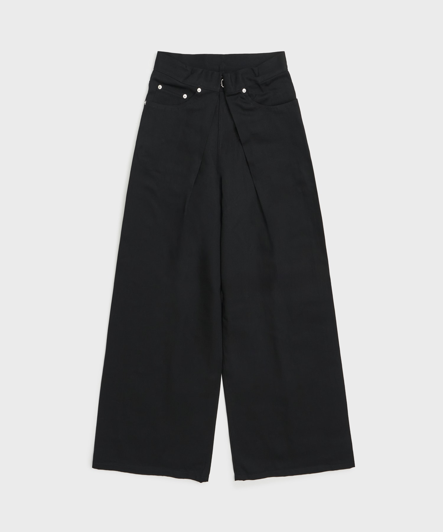 RIGID DENIM WIDE PANTS (SHORT LENGTH)