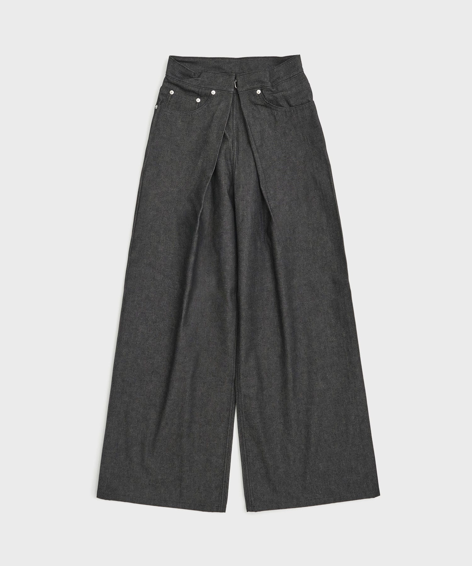 RIGID DENIM WIDE PANTS (SHORT LENGTH)