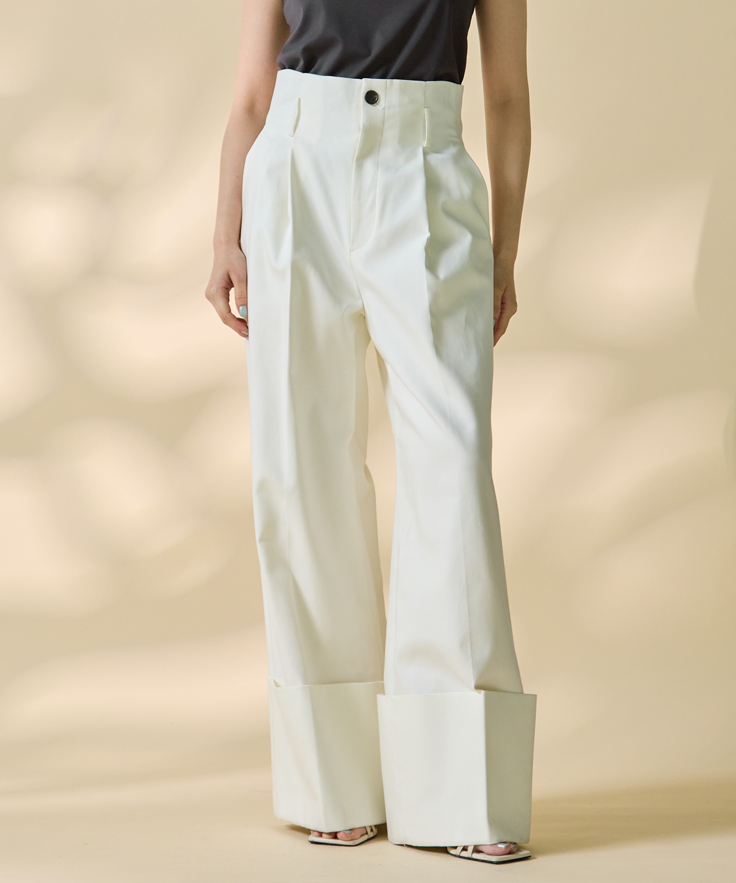 Wide Double Hem Trousers