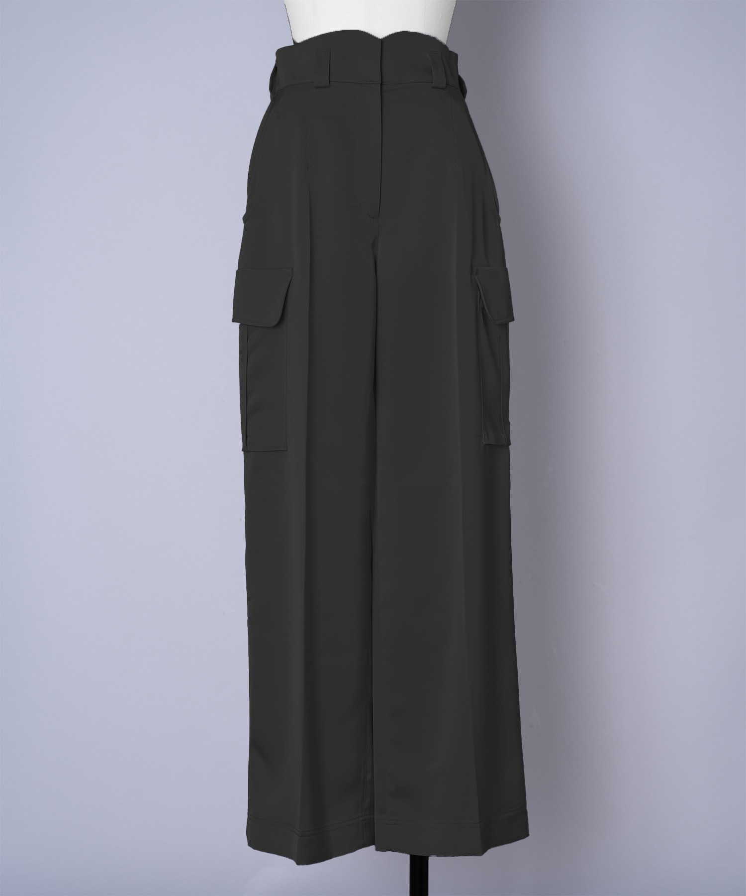 Triacetate Satin High Waisted Cargo Trousers