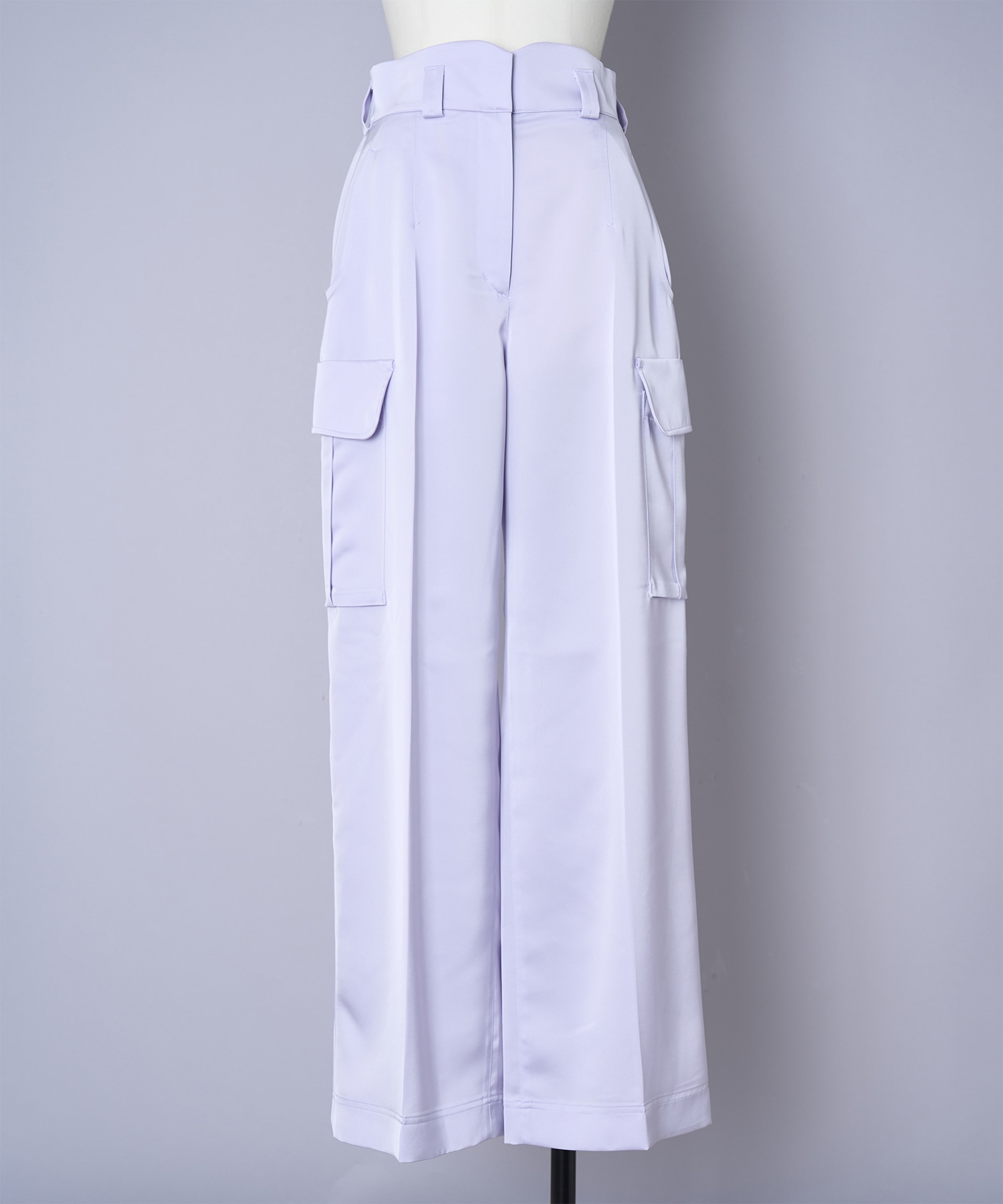 Triacetate Satin High Waisted Cargo Trousers