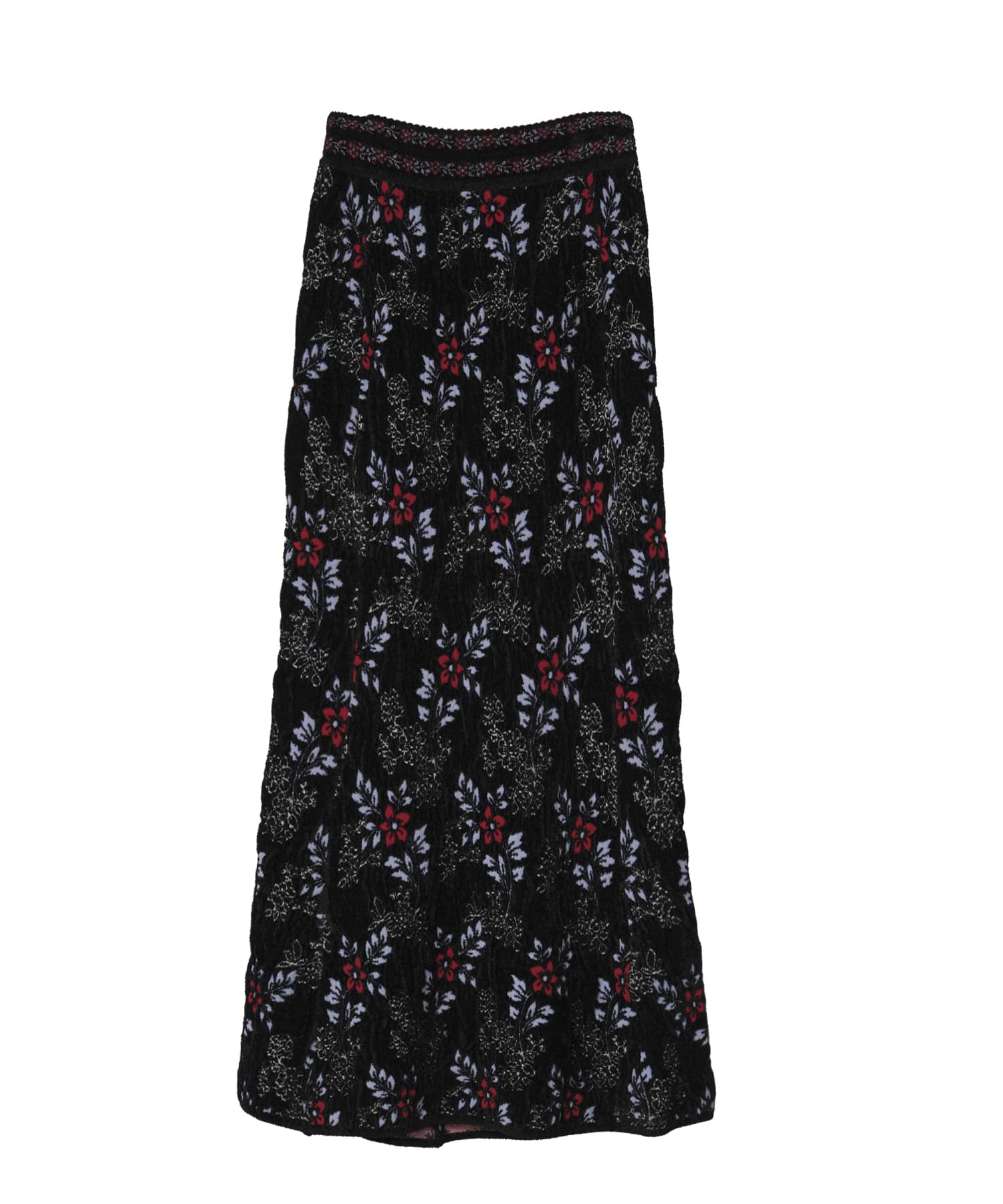 Floral Motif Chenille Knited Skirt