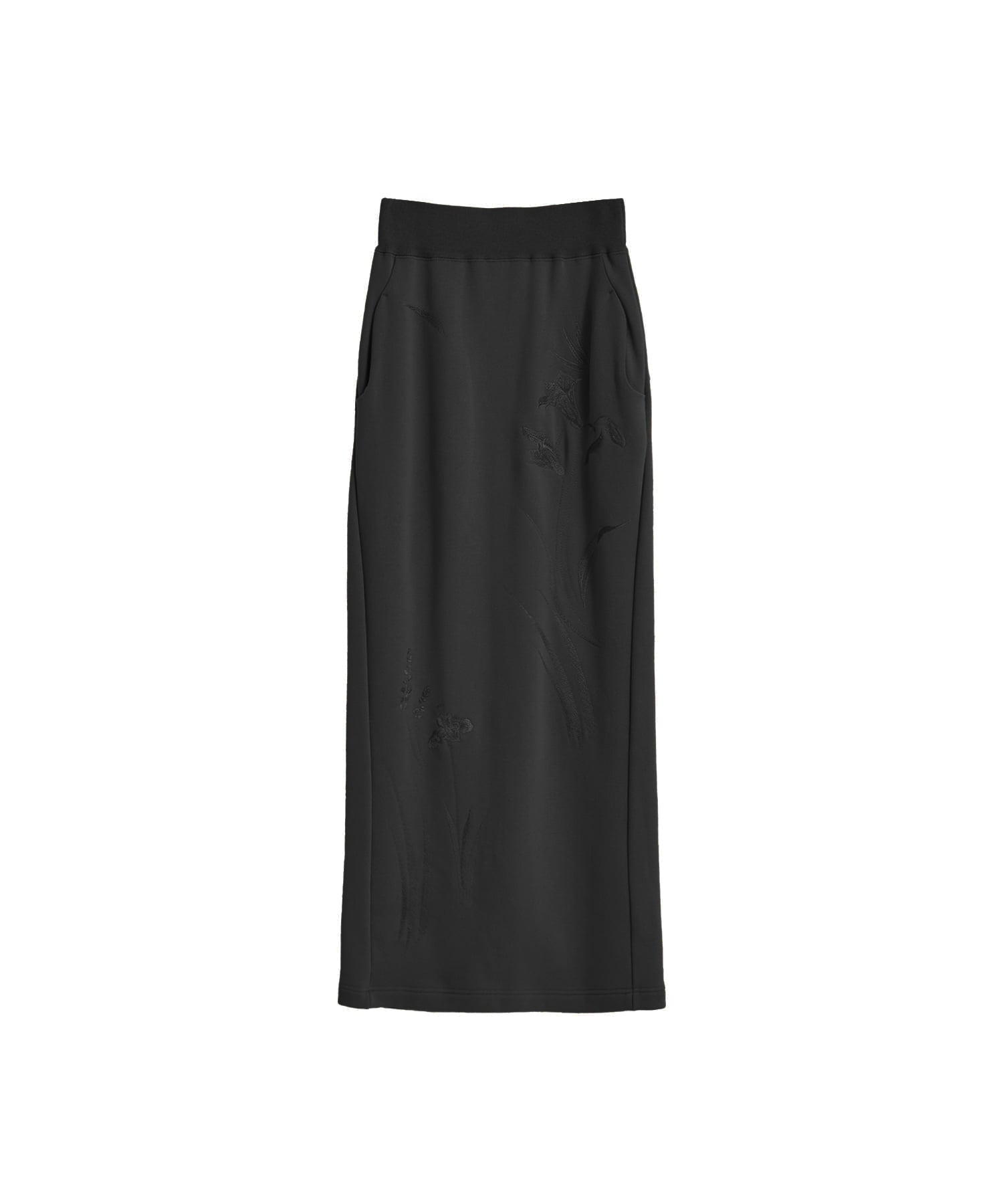 Floral Motif Embroidered Sweater Skirt