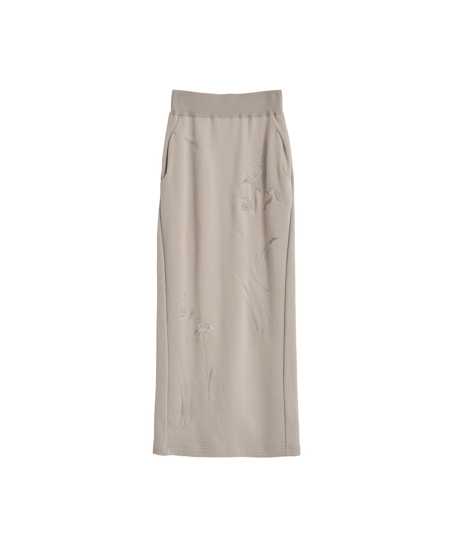 Floral Motif Embroidered Sweater Skirt